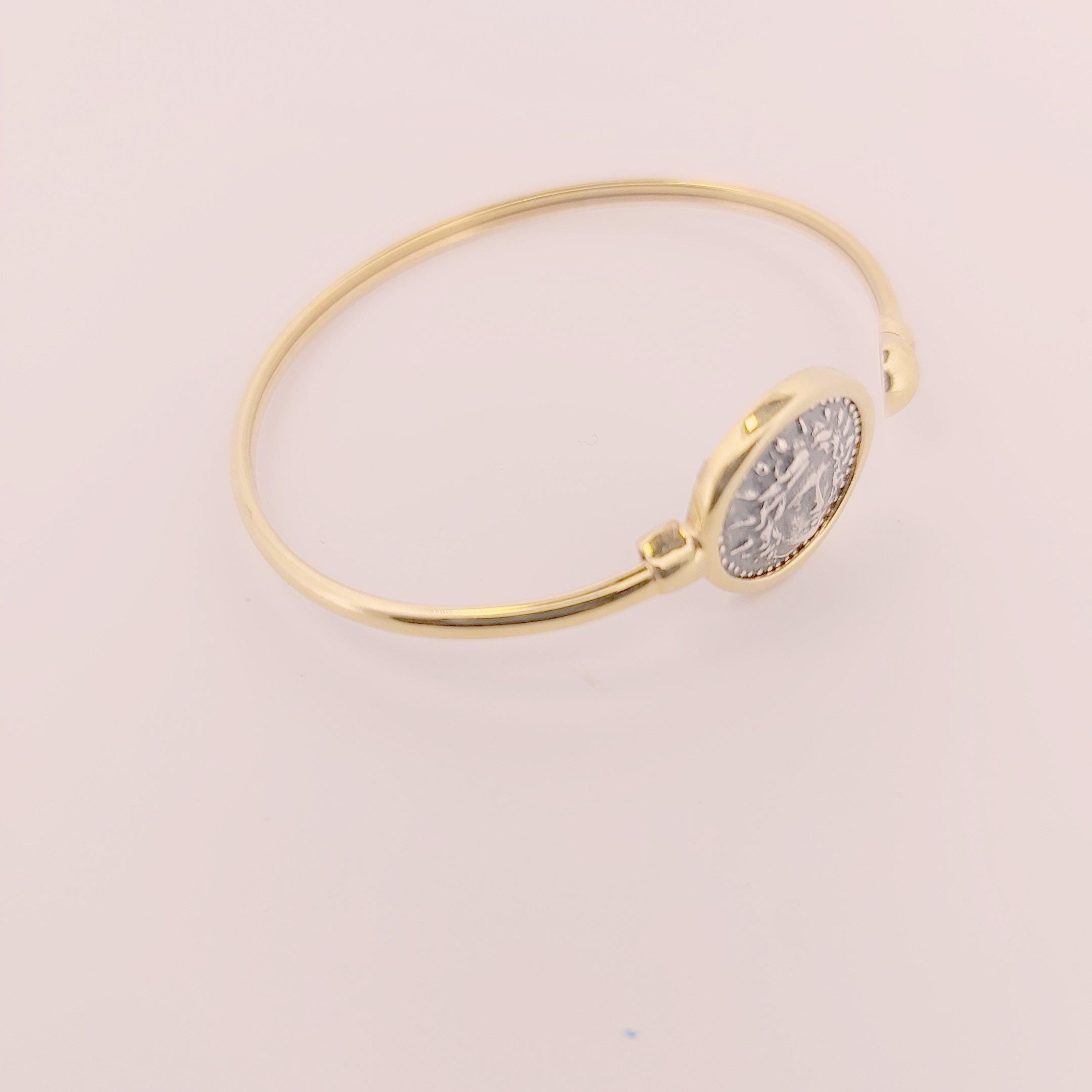 Medusa Bracelet, Silver Gold Plated, Greek Mythology Bangle, Statement Cuff, Mythical Bangle Jewelry