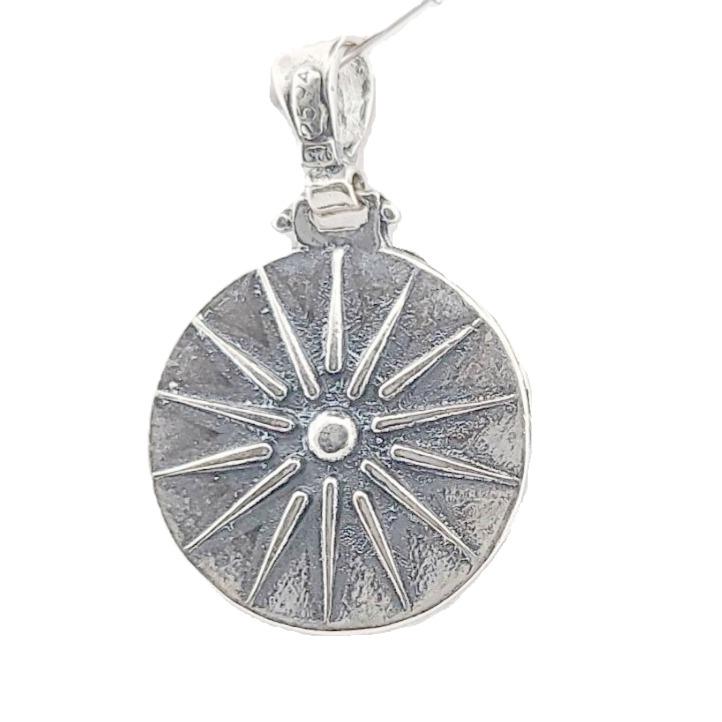 Sterling Silver Vergina Sun Pendant: Ancient Greek Macedonia Jewelry