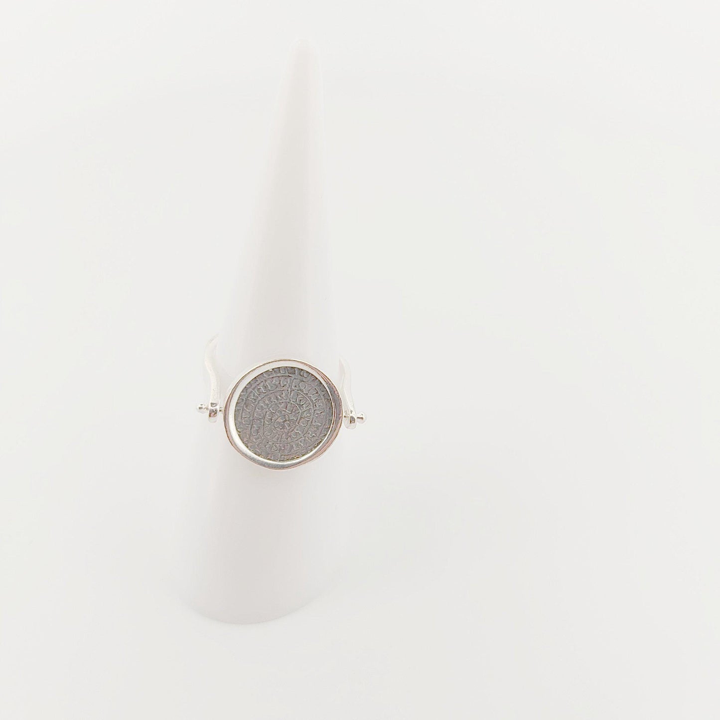 Phaistos Disc Silver Ring, Ancient Greek Design, Statement Ring