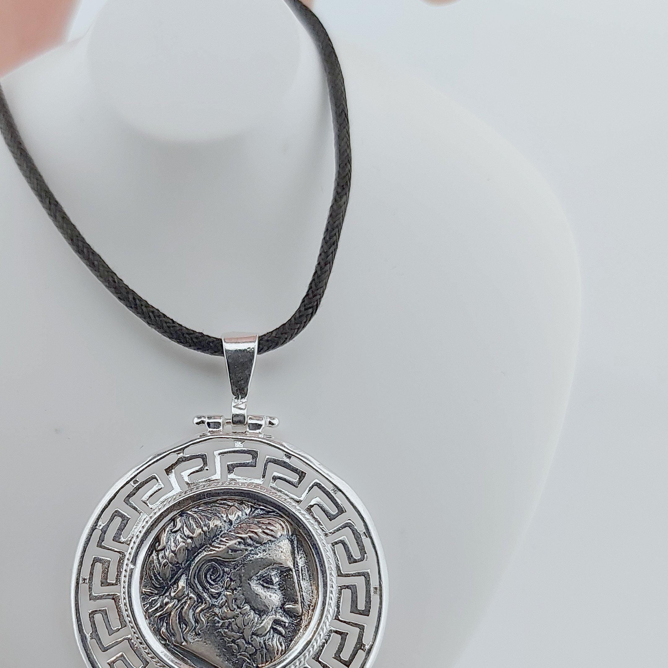 Philip II of Macedonia Sterling Silver Coin Pendant: Ancient Greek Jewelry