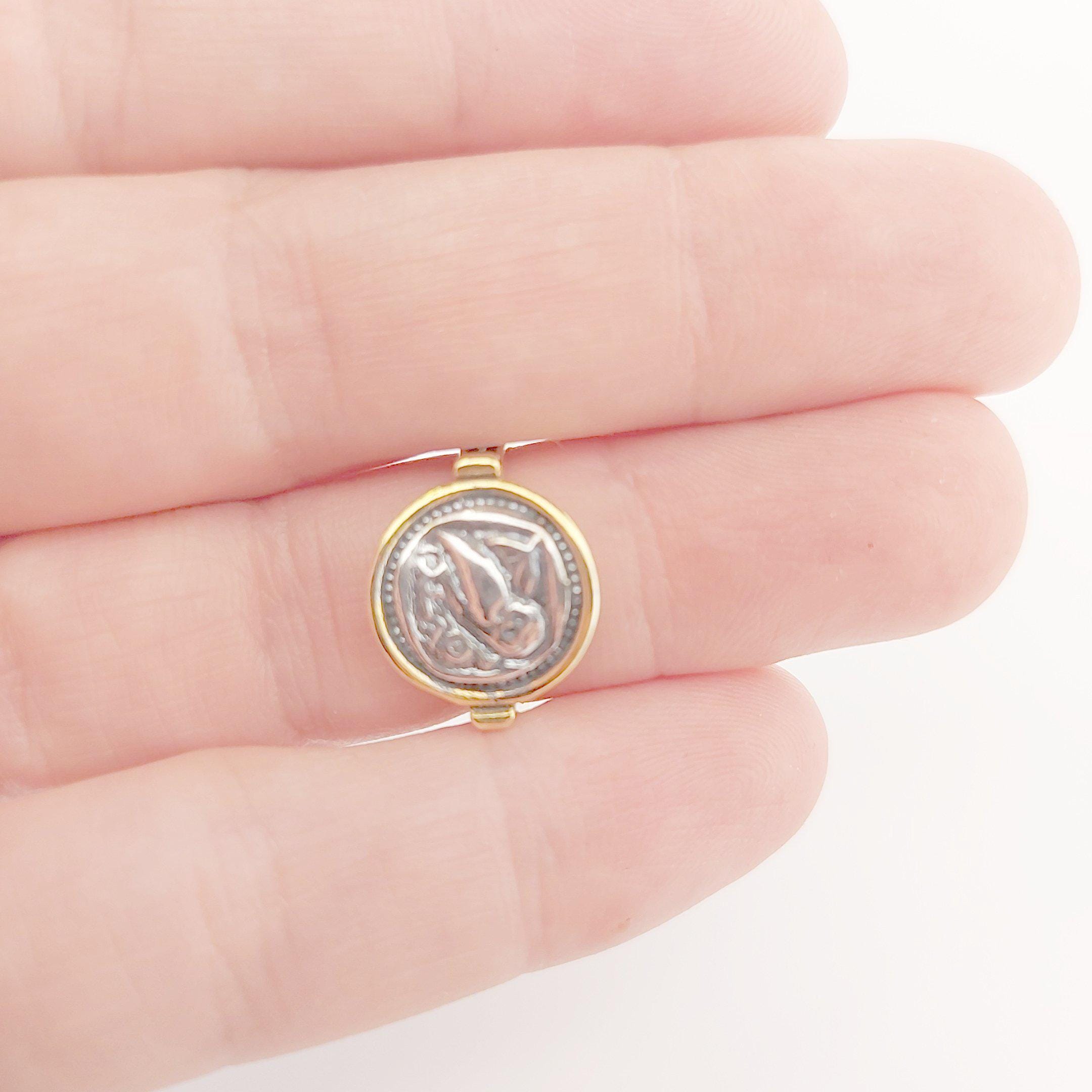 Athena's Owl Ring, Silver Gold Plated Greek Ancient Design Statement Ring