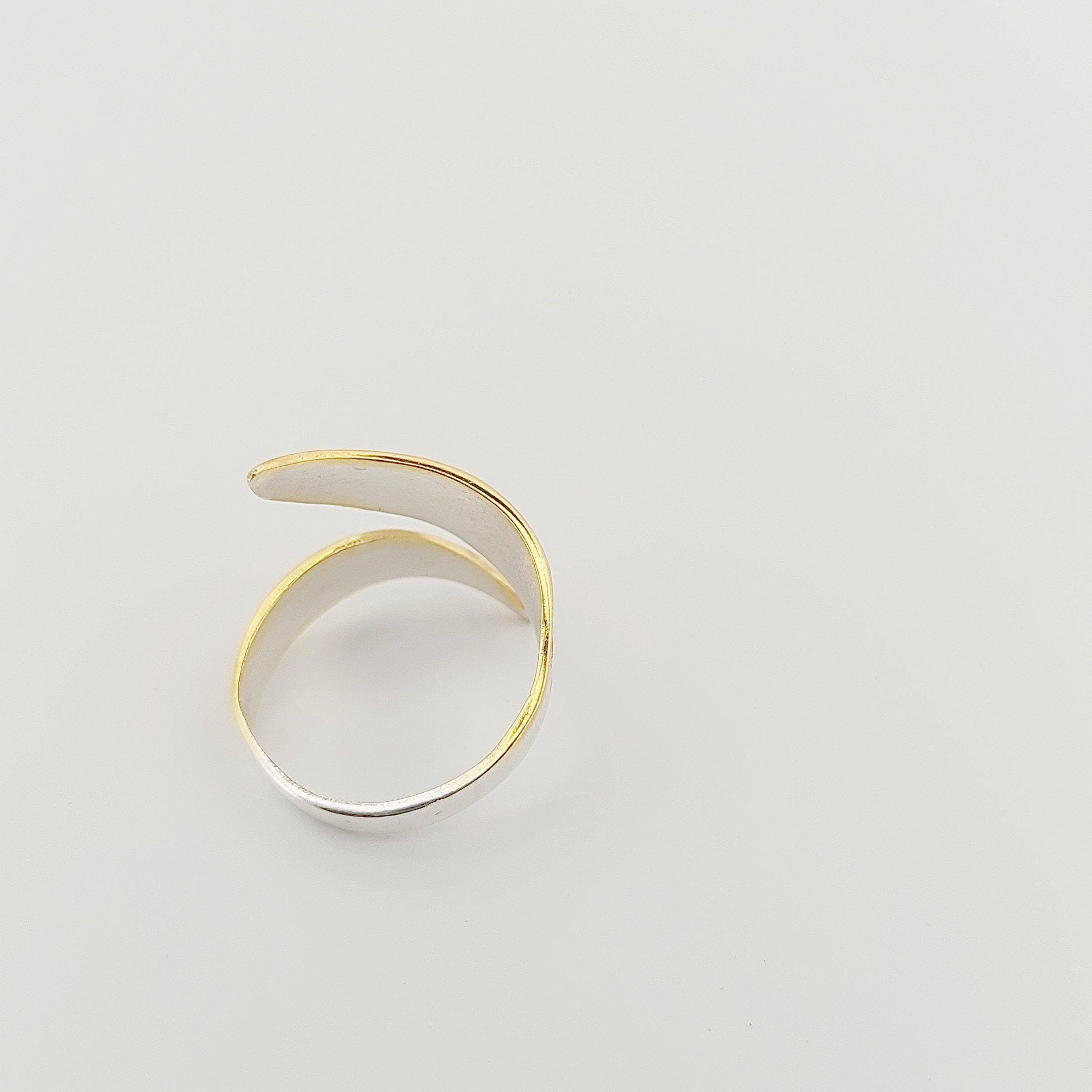 Gold Plated Adjustable Leaf Ring, Greek History Inspired Statement Ring, Ancient Motif