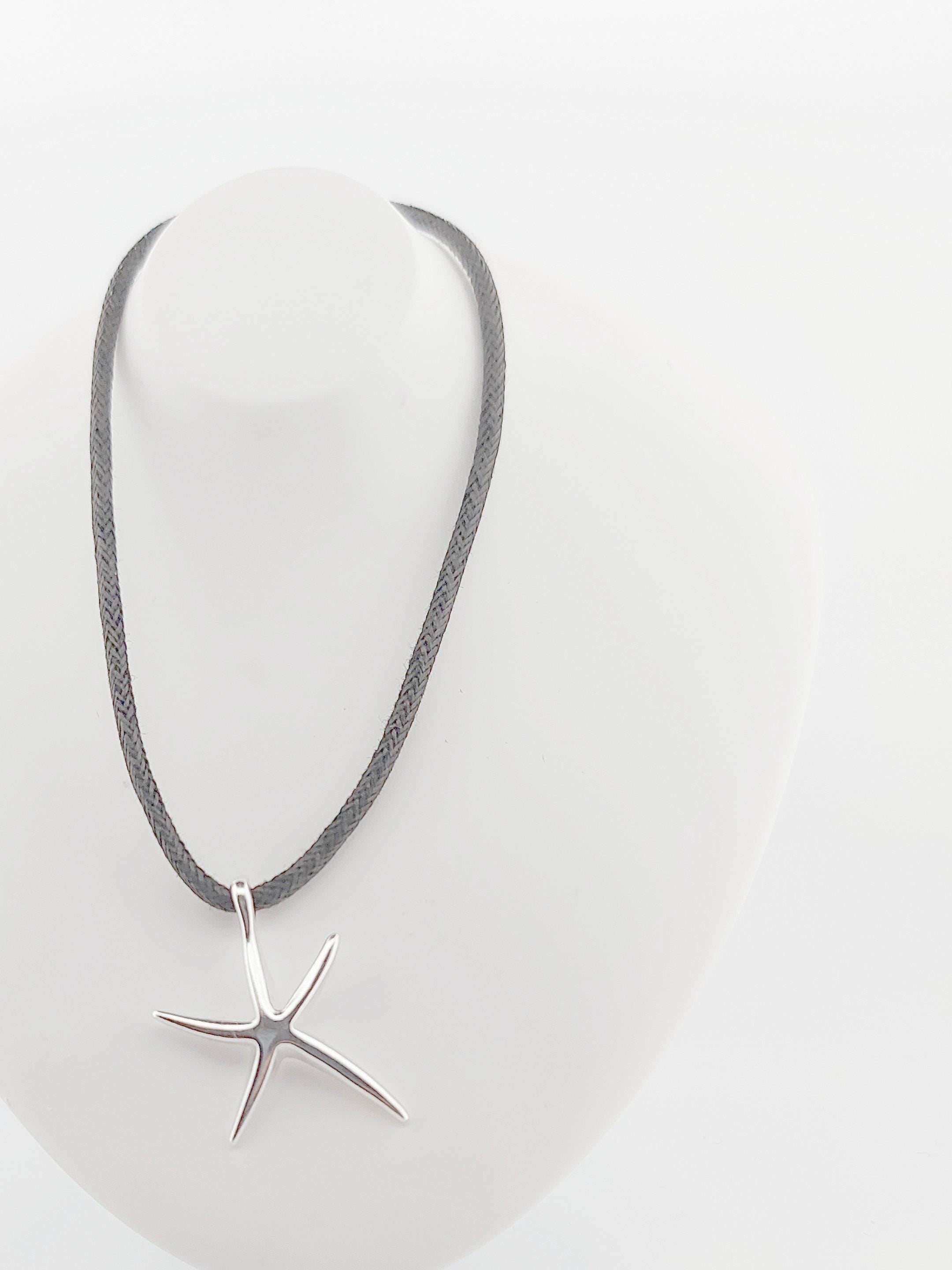 Sterling Silver Starfish Pendant, Nautical Beach Jewelry