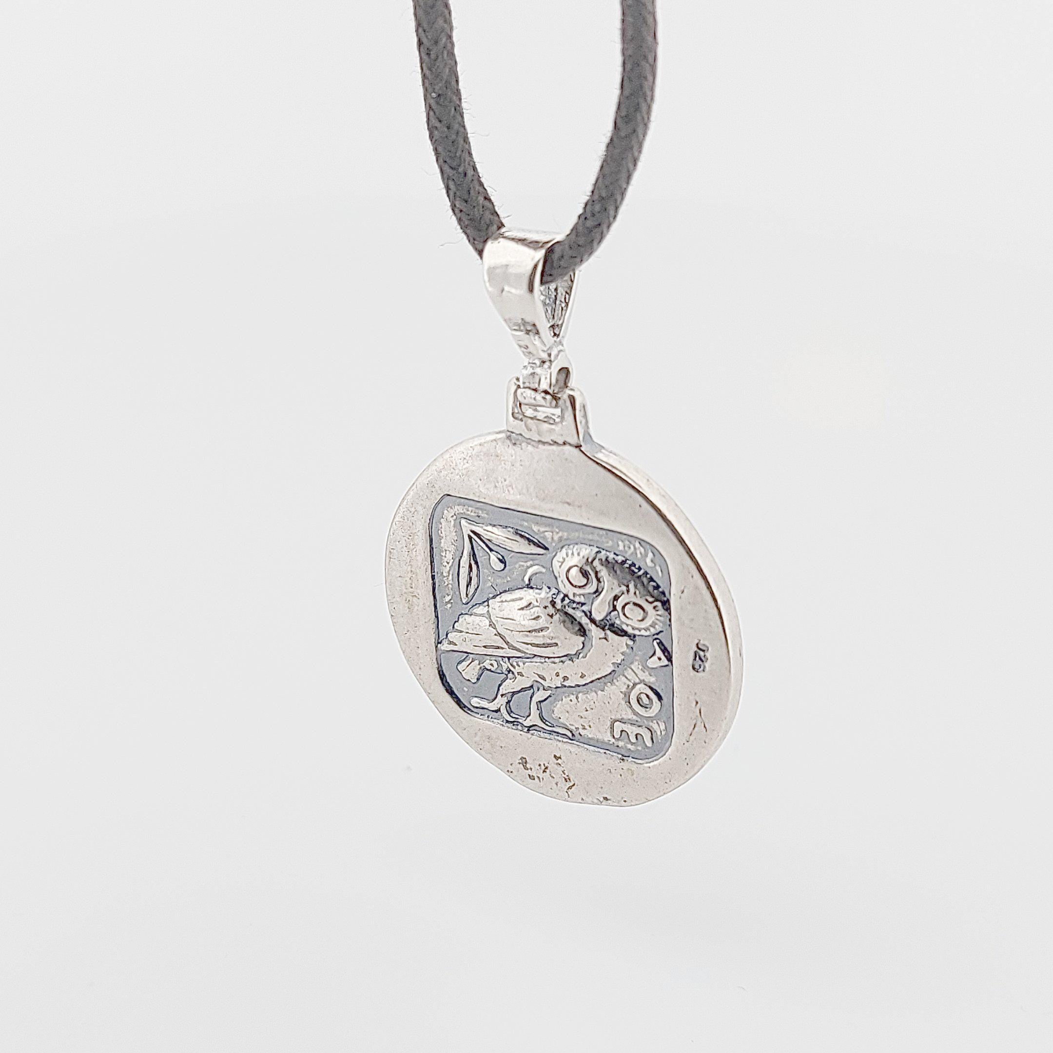 Double-Sided Silver Pendant: Acropolis Parthenon & Athenian Owl