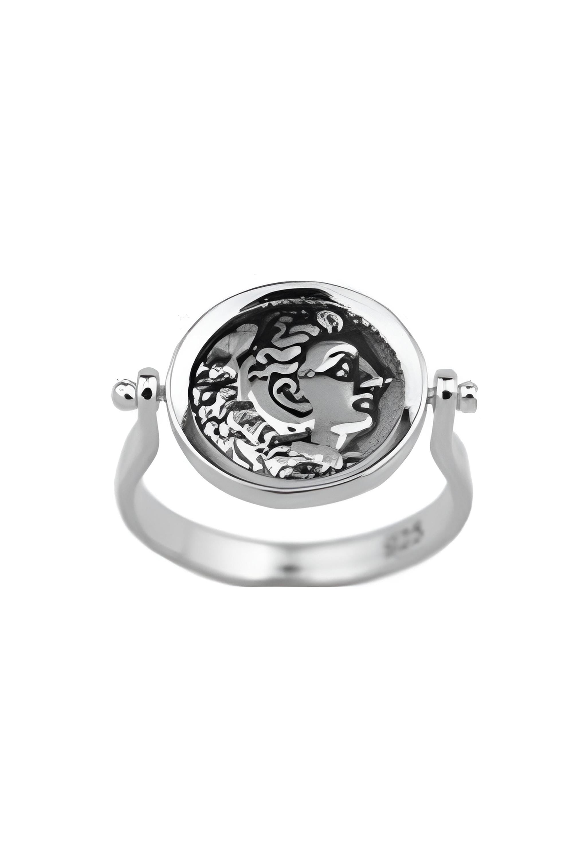 Alexander the Great Ring, Sterling Silver 925, Greek History Coin Design