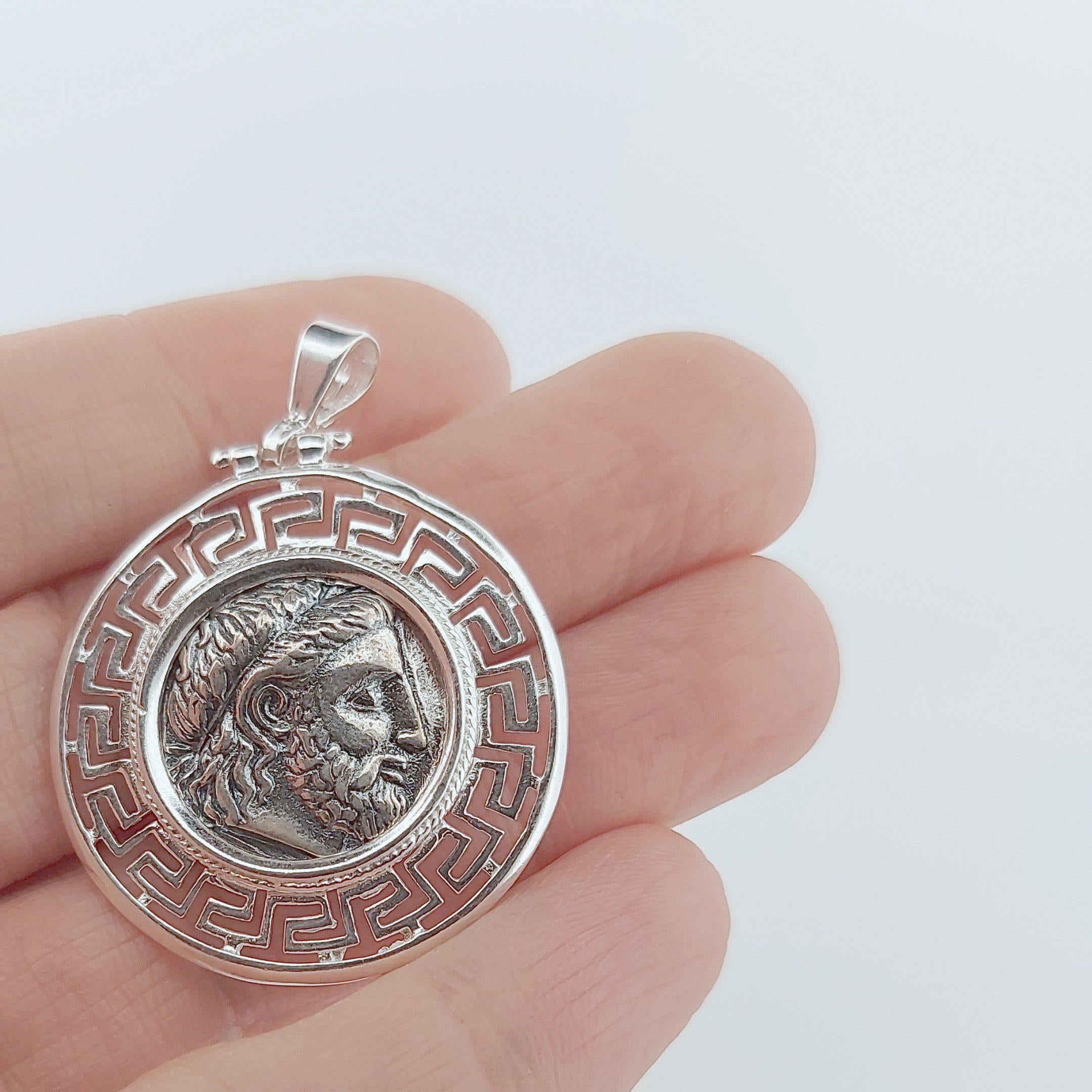 Philip II of Macedonia Sterling Silver Coin Pendant: Ancient Greek Jewelry