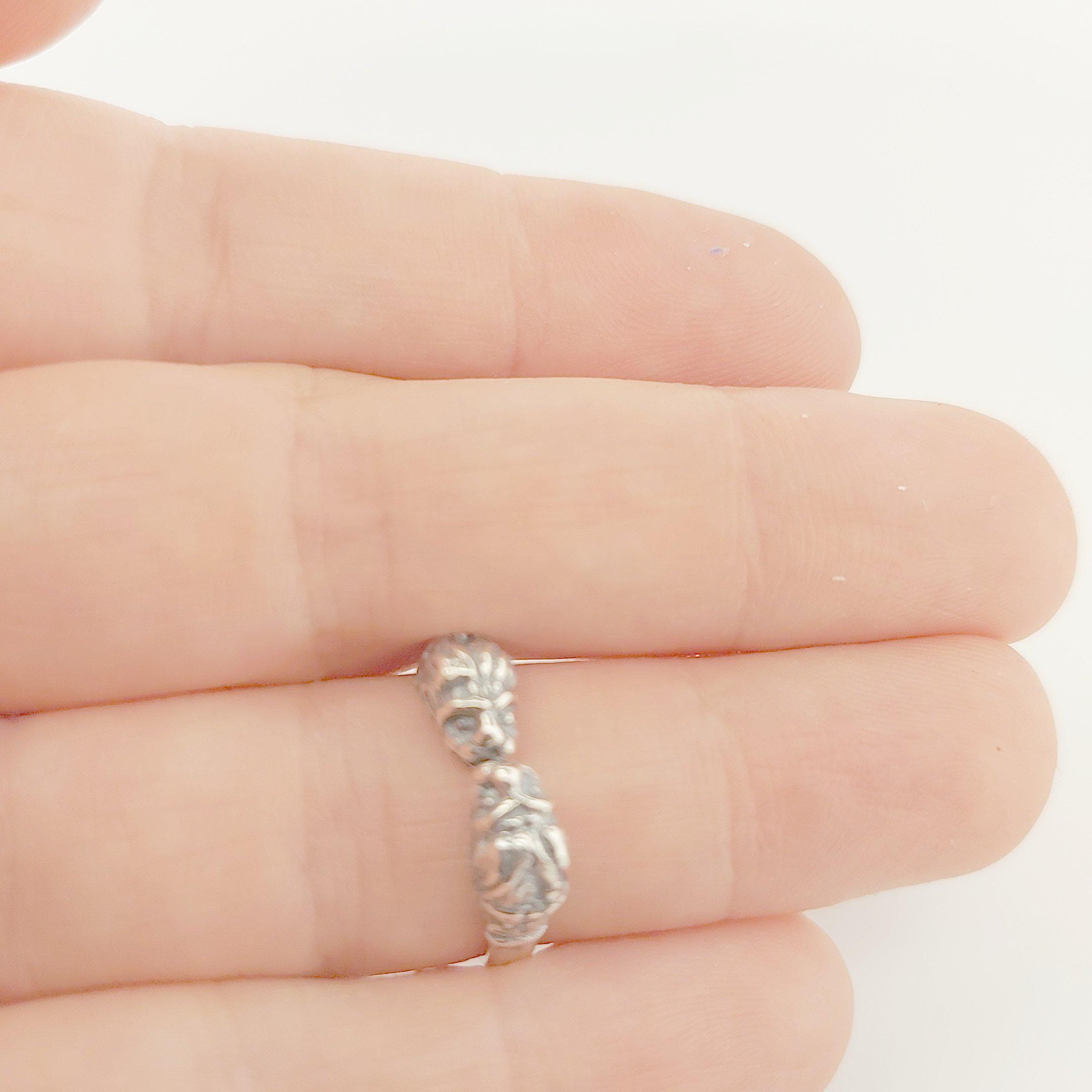Double Head Lion Ring, Greek Mythology Inspired Silver Ring