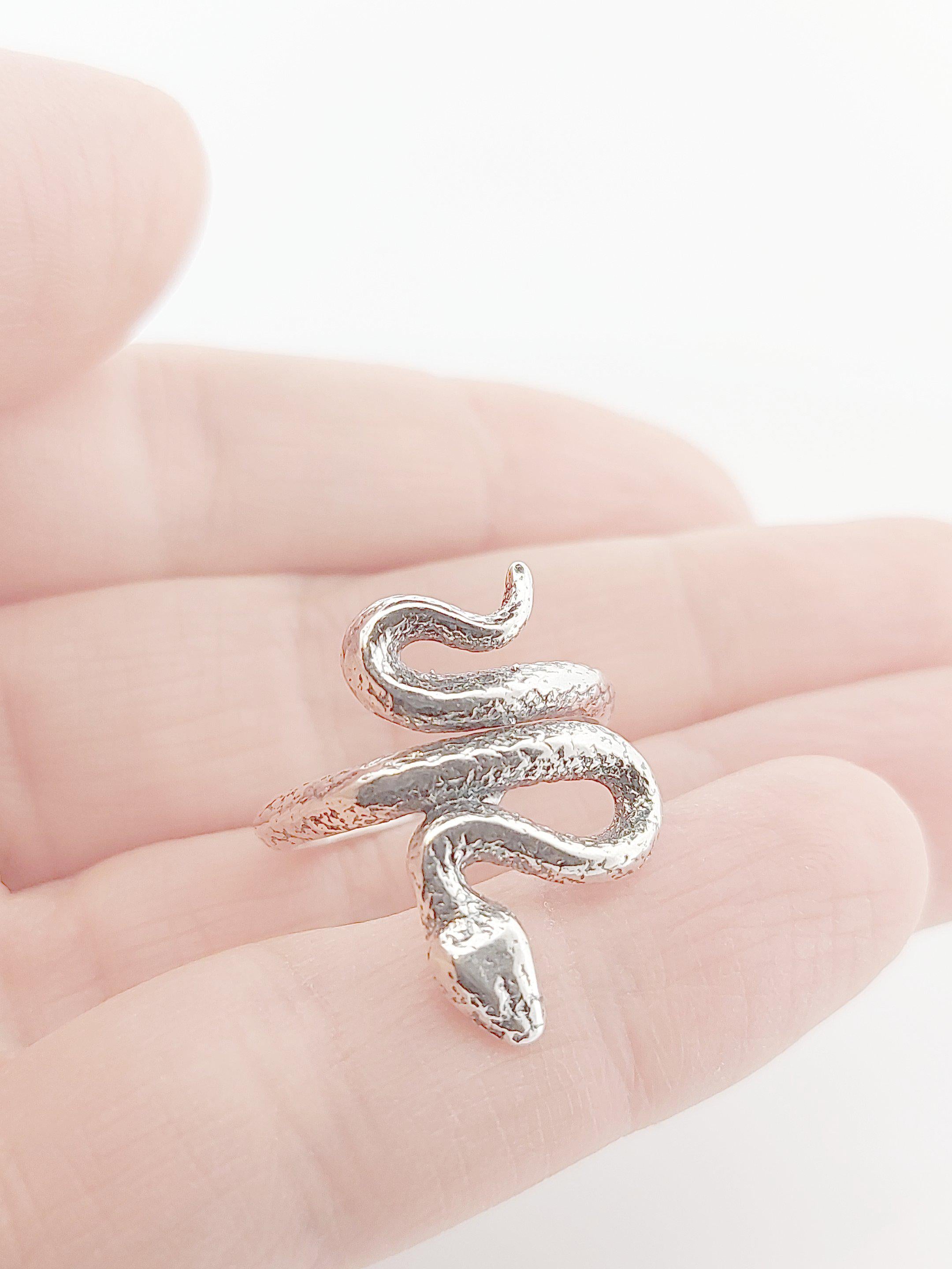 Vintage Style Snake Ring, Sterling Silver, Greek Mythology Inspired