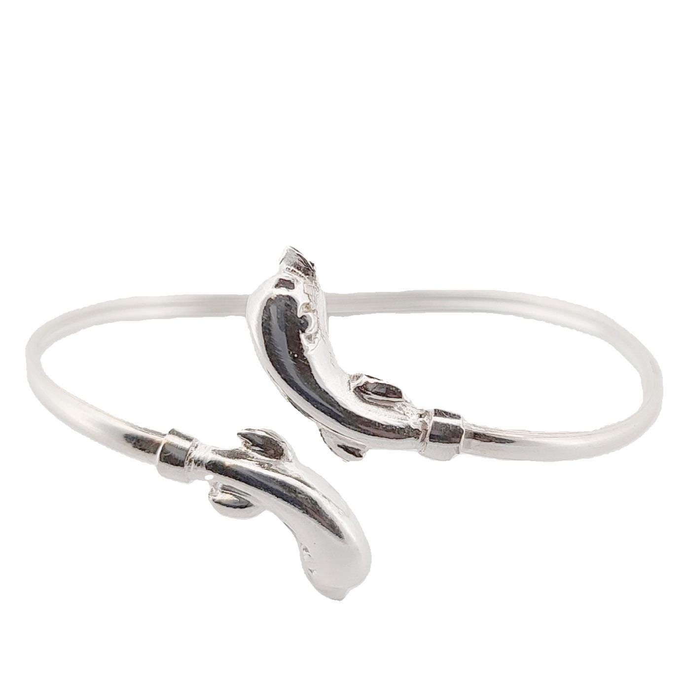 Double dolphin bracelet in sterling silver 925