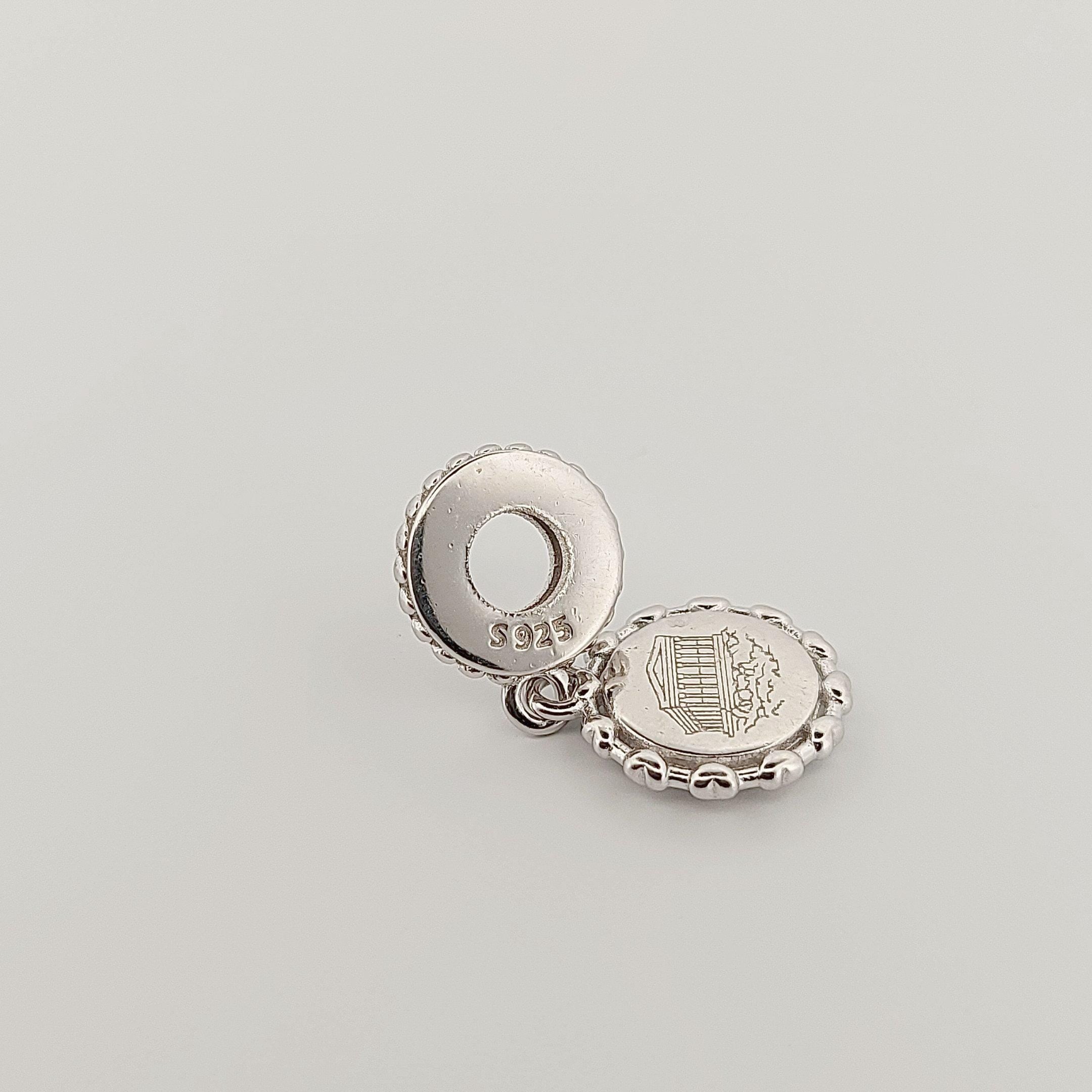 Greek Temple Parthenon Acropolis, Silver Charm for Bracelet, Fits Pandora Bracelets