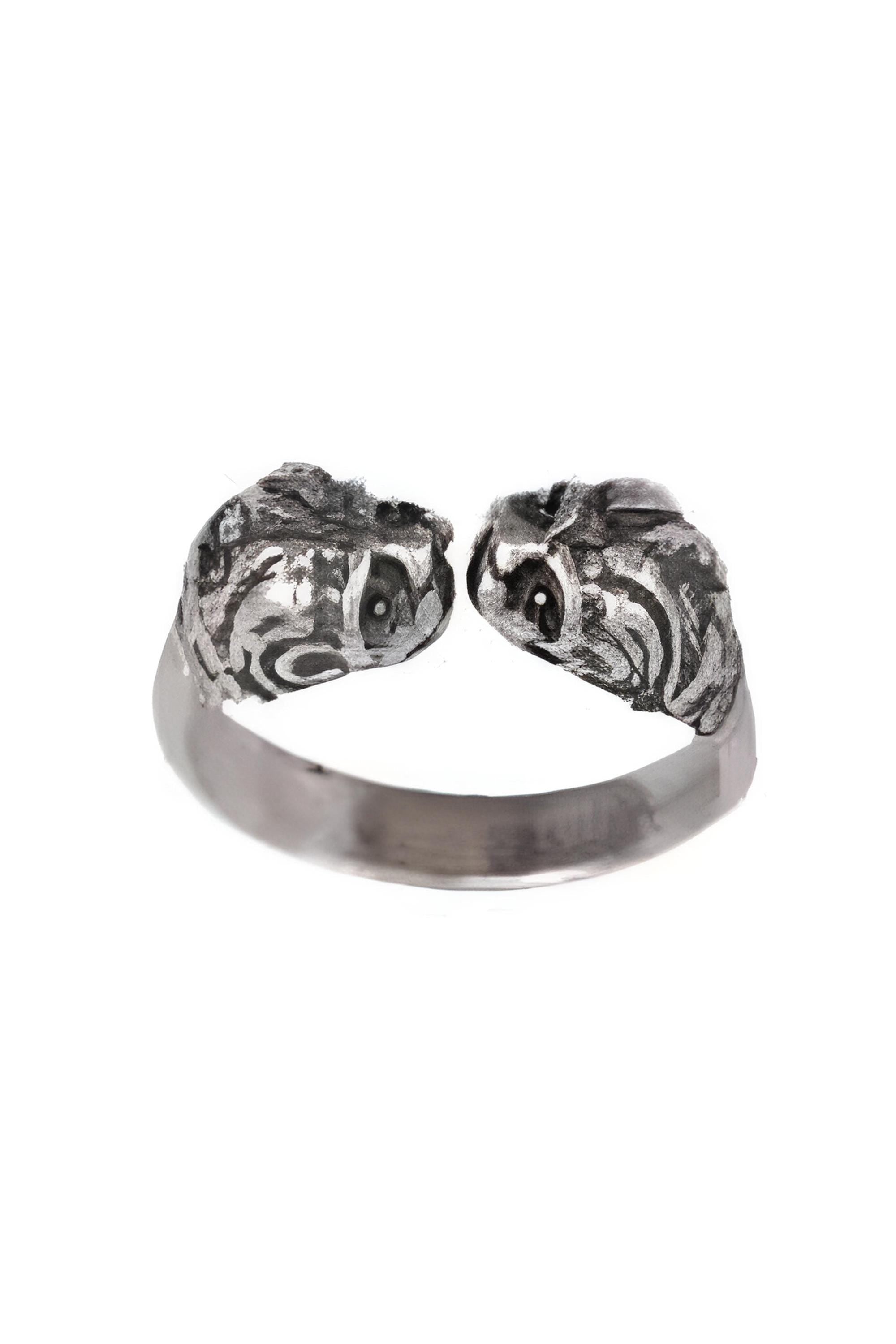 Double Head Lion Ring, Greek Mythology Inspired Silver Ring