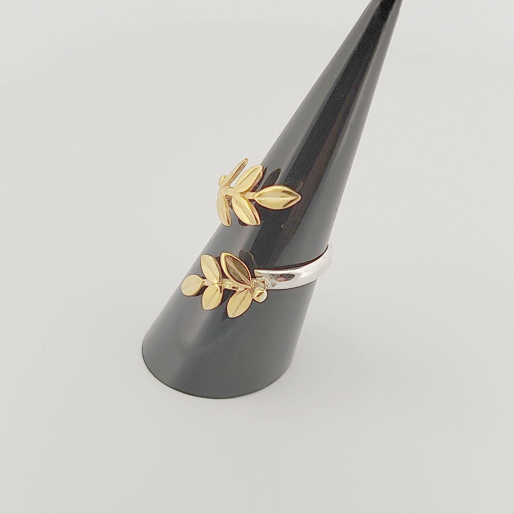 Olive Leaf Ring, Silver Gold Plated, Greek Inspired Statement Ring