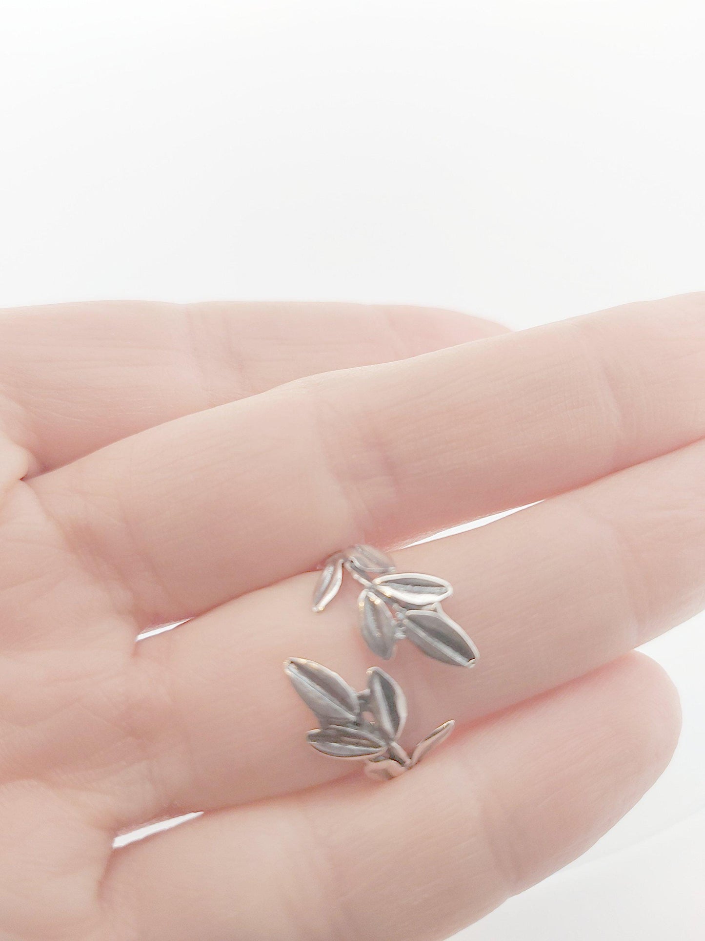 Silver Olive Leaf Ring, Adjustable Ring, Greek Mythology Design, Ancient Style