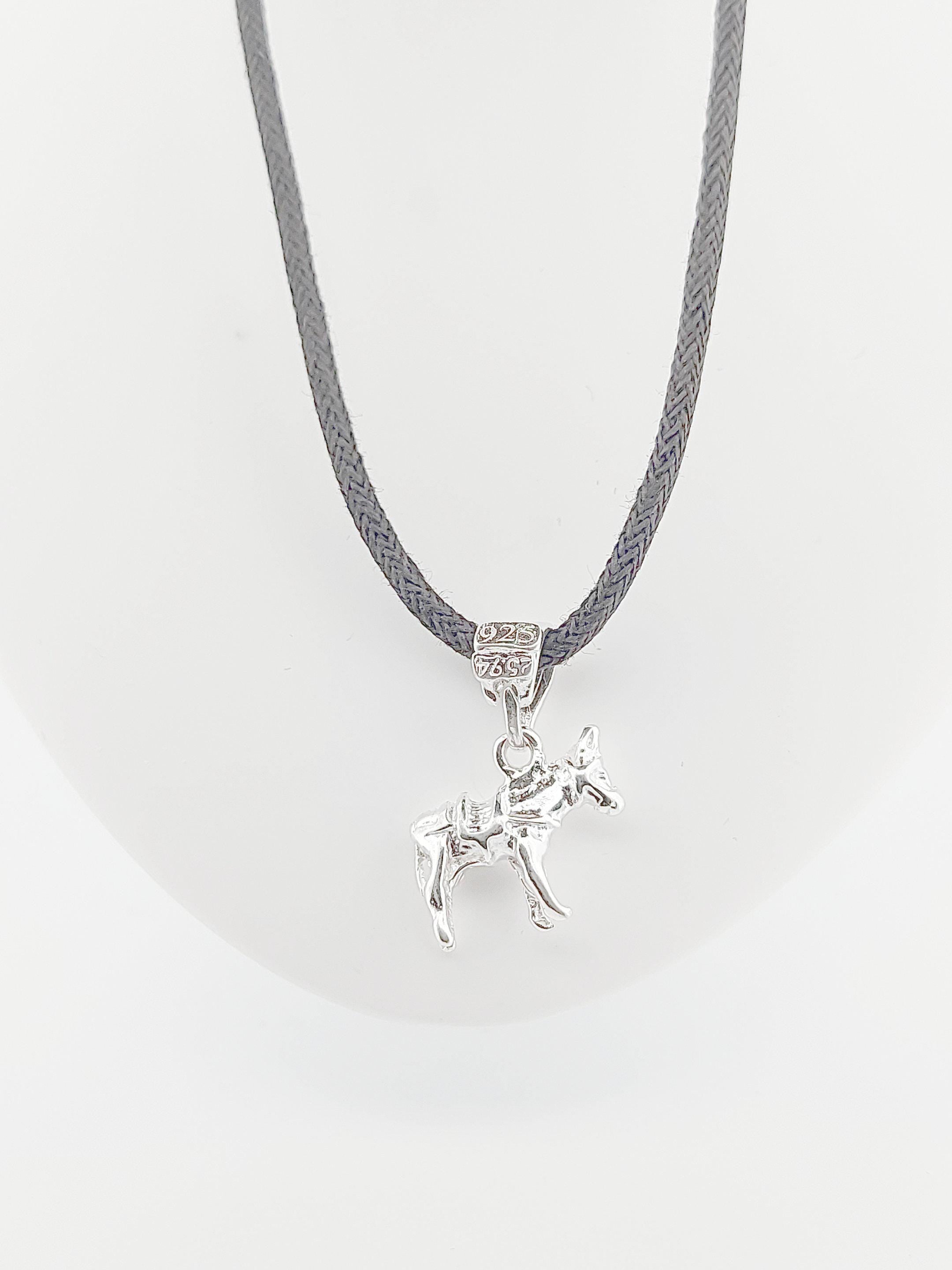 Sterling Silver Greek Donkey Pendant: 925 Mule Charm