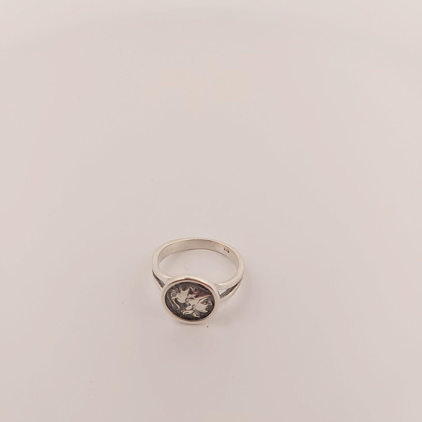 Goddess Athena Signet Ring, Sterling Silver, Greek Mythology Design