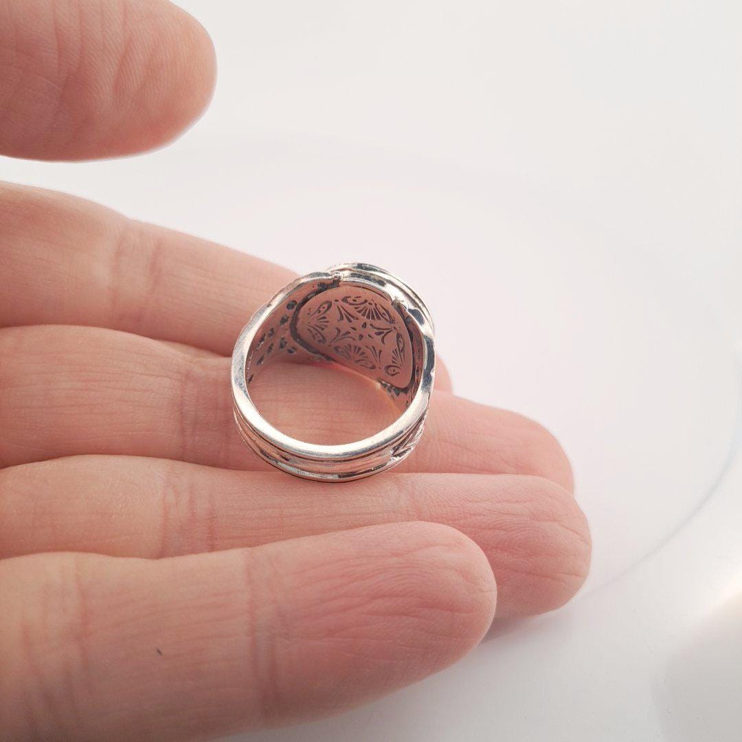 Byzantine Statement Ring – Gold Plated Ruby Gemstone Sterling Silver Band