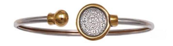 Gold-Plated Phaistos Disc Bracelet: Sterling Silver Ancient Minoan Jewelry