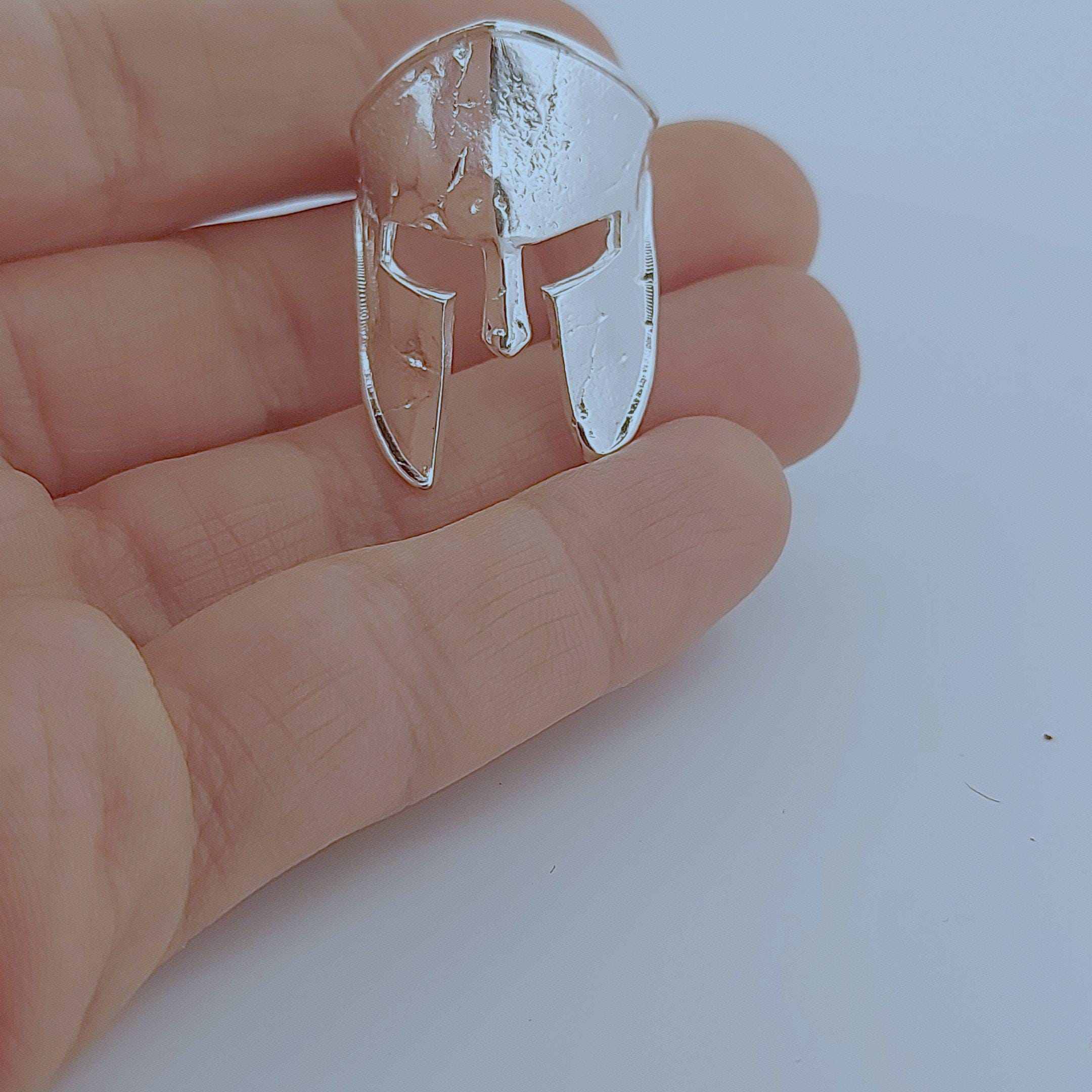 Men's Spartan Warrior Helmet Ring, Sterling Silver, Ancient Greek Design