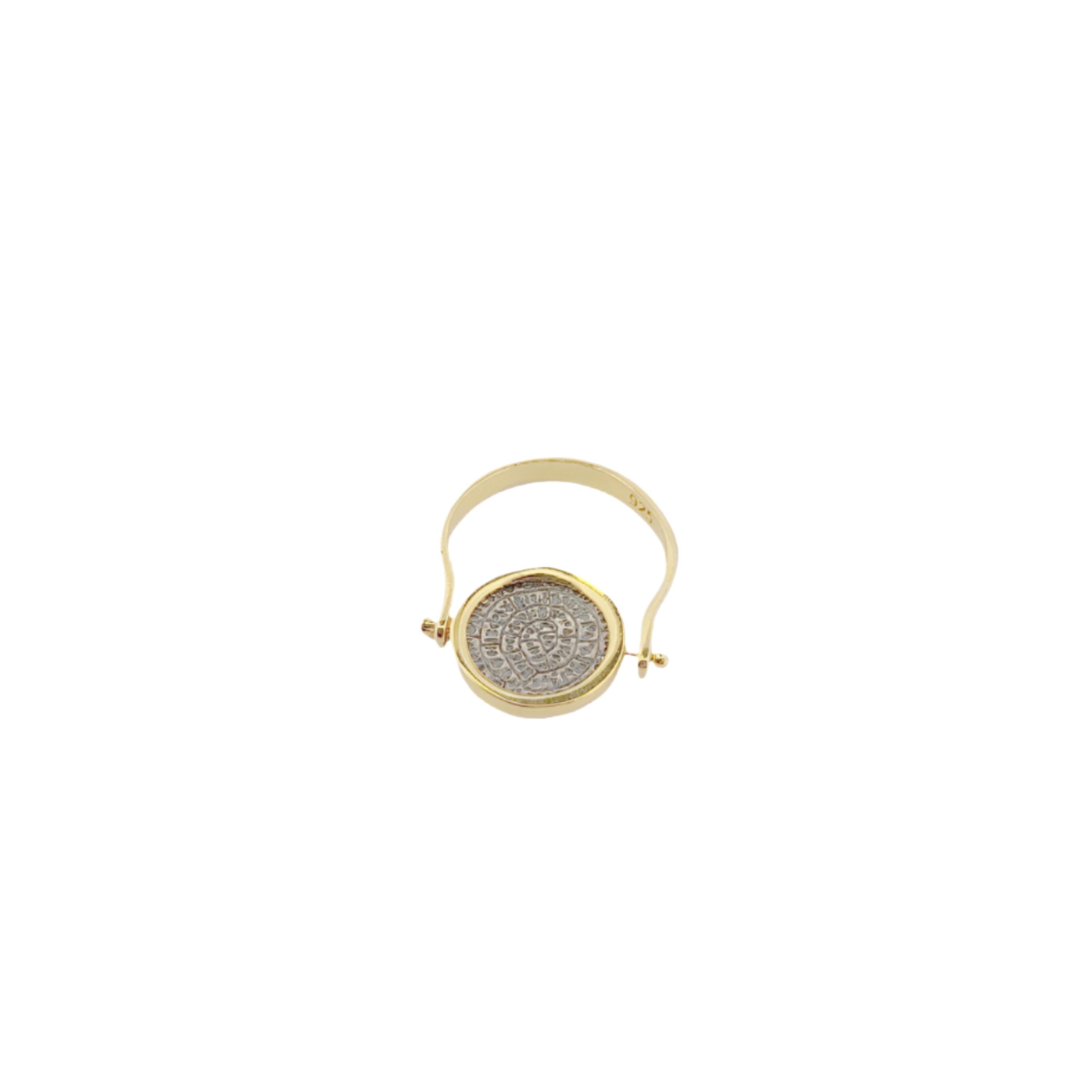 Phaistos Disc Ring, Gold Plated Ancient Greek Design, Statement Ring