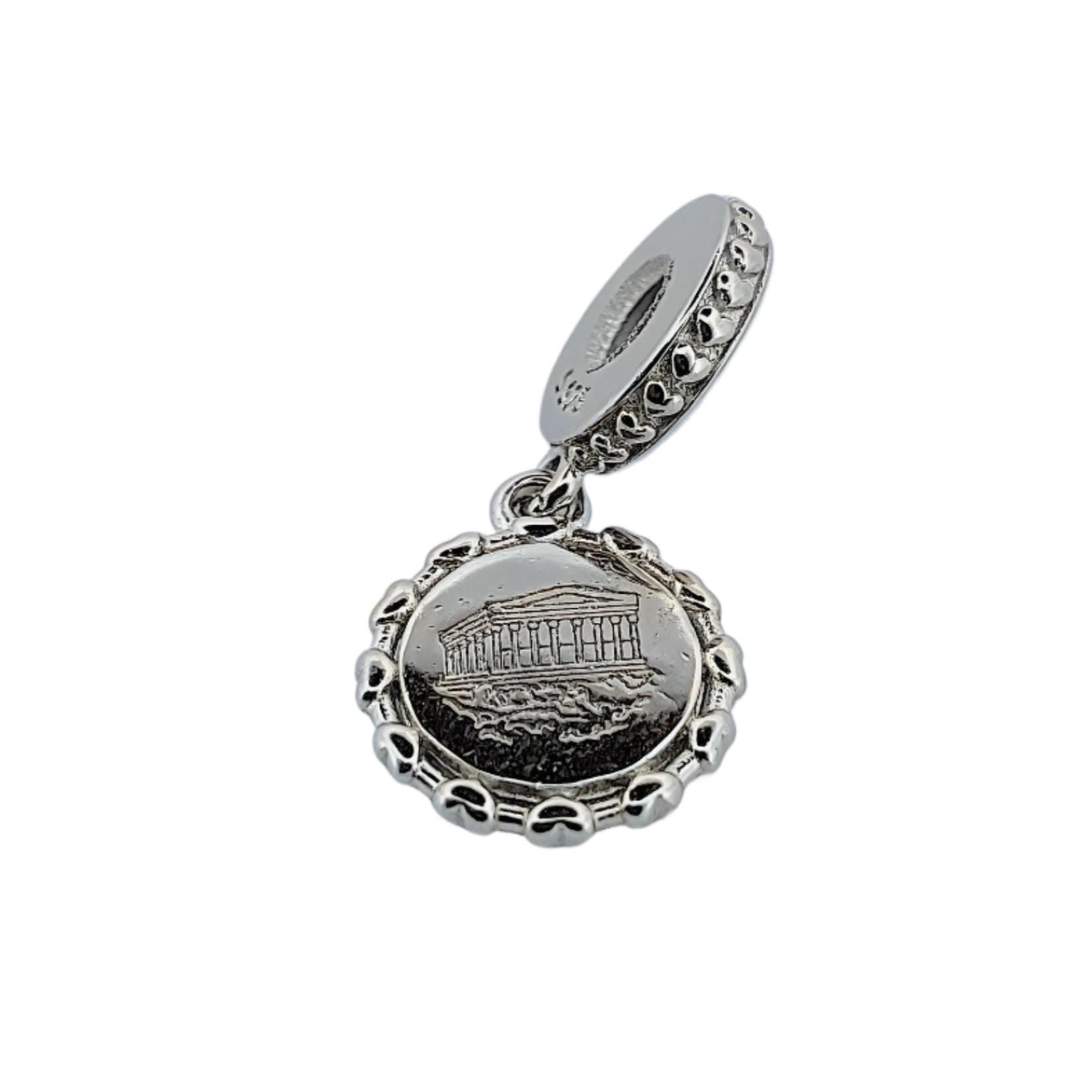 Greek Temple Parthenon Acropolis, Silver Charm for Bracelet, Fits Pandora Bracelets