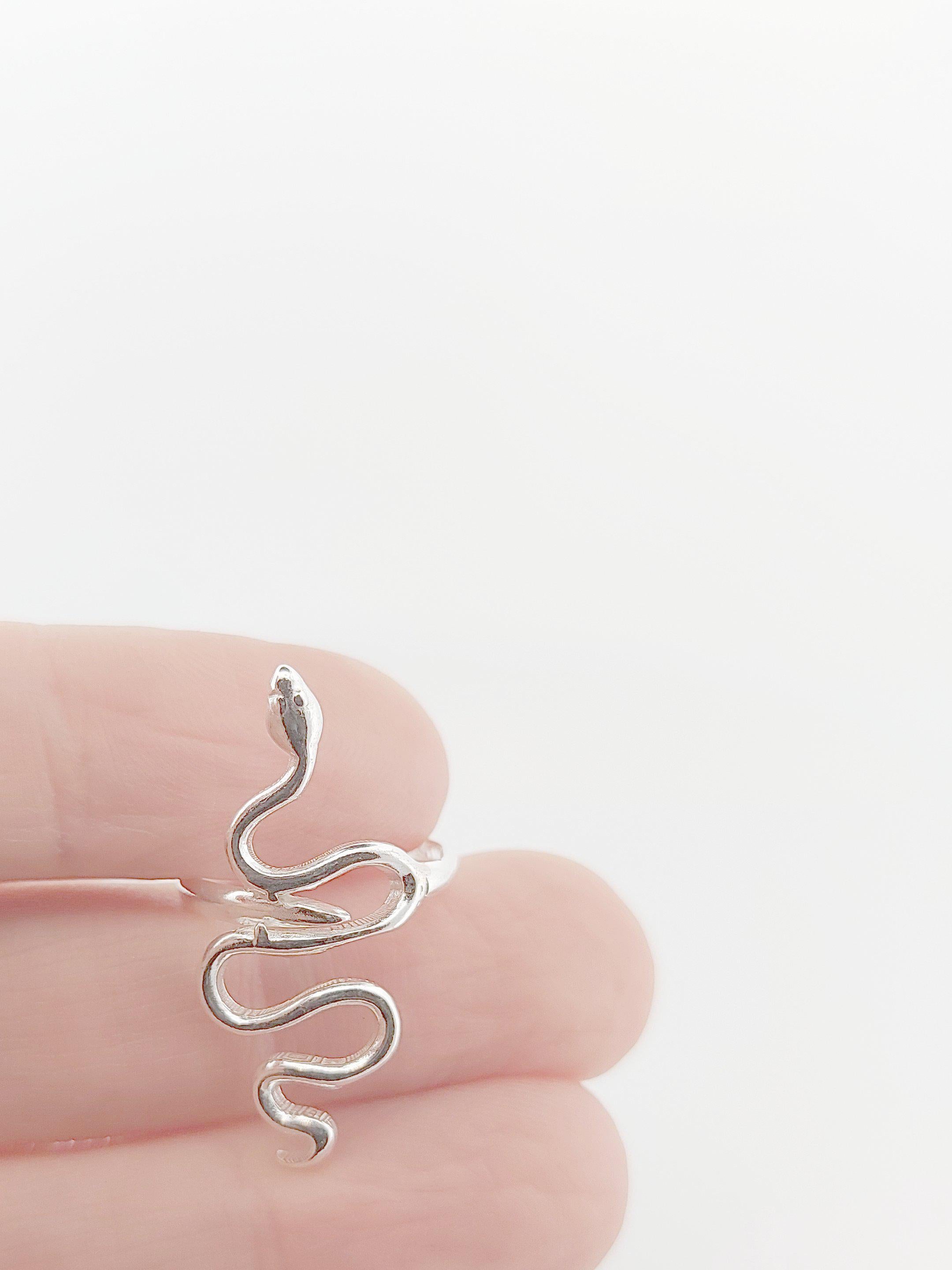 Sterling Silver Snake Ring, Mythological Greek Inspired Design, Serpentine Shape
