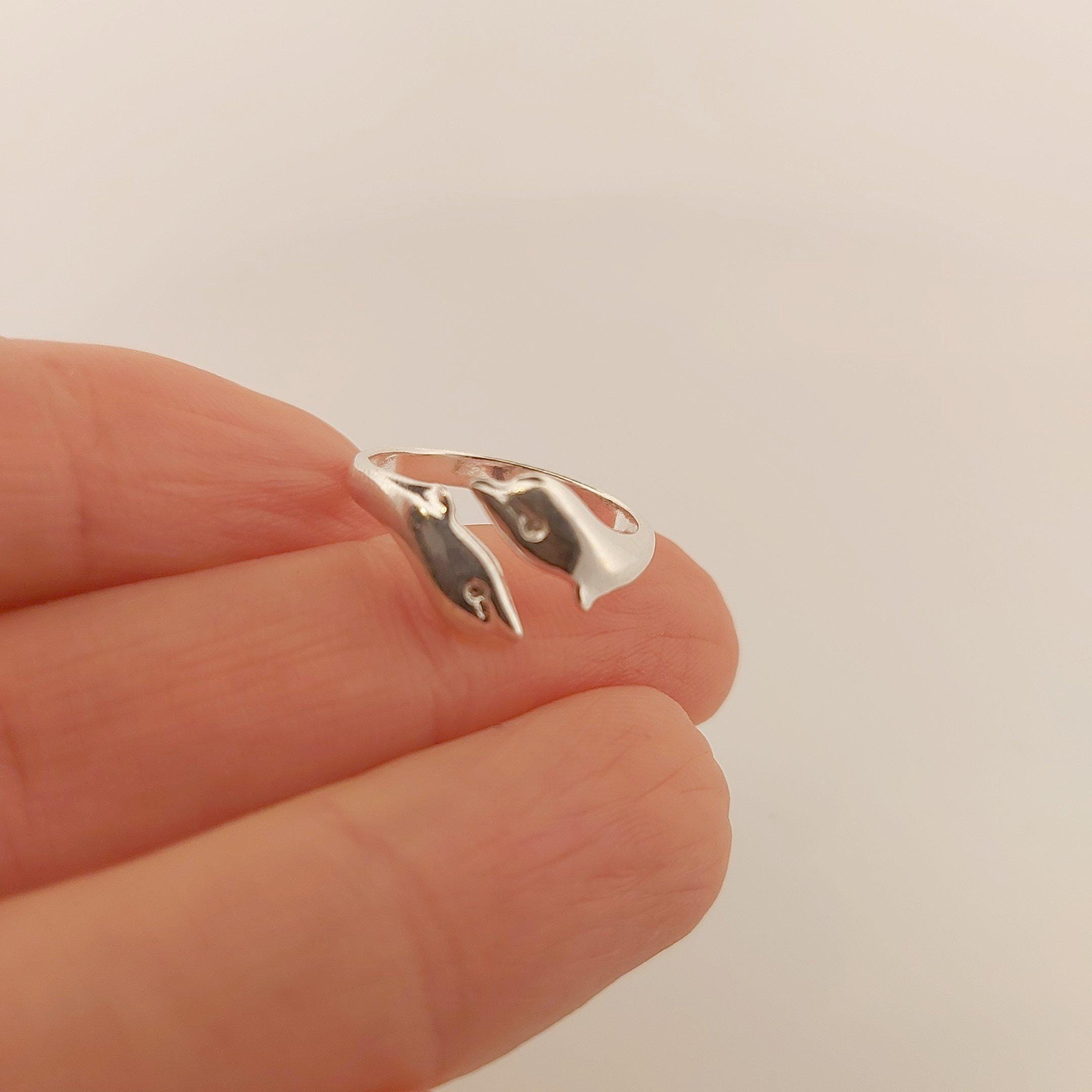 Sterling Silver Dolphin Ring: Ancient Greek Signet Style