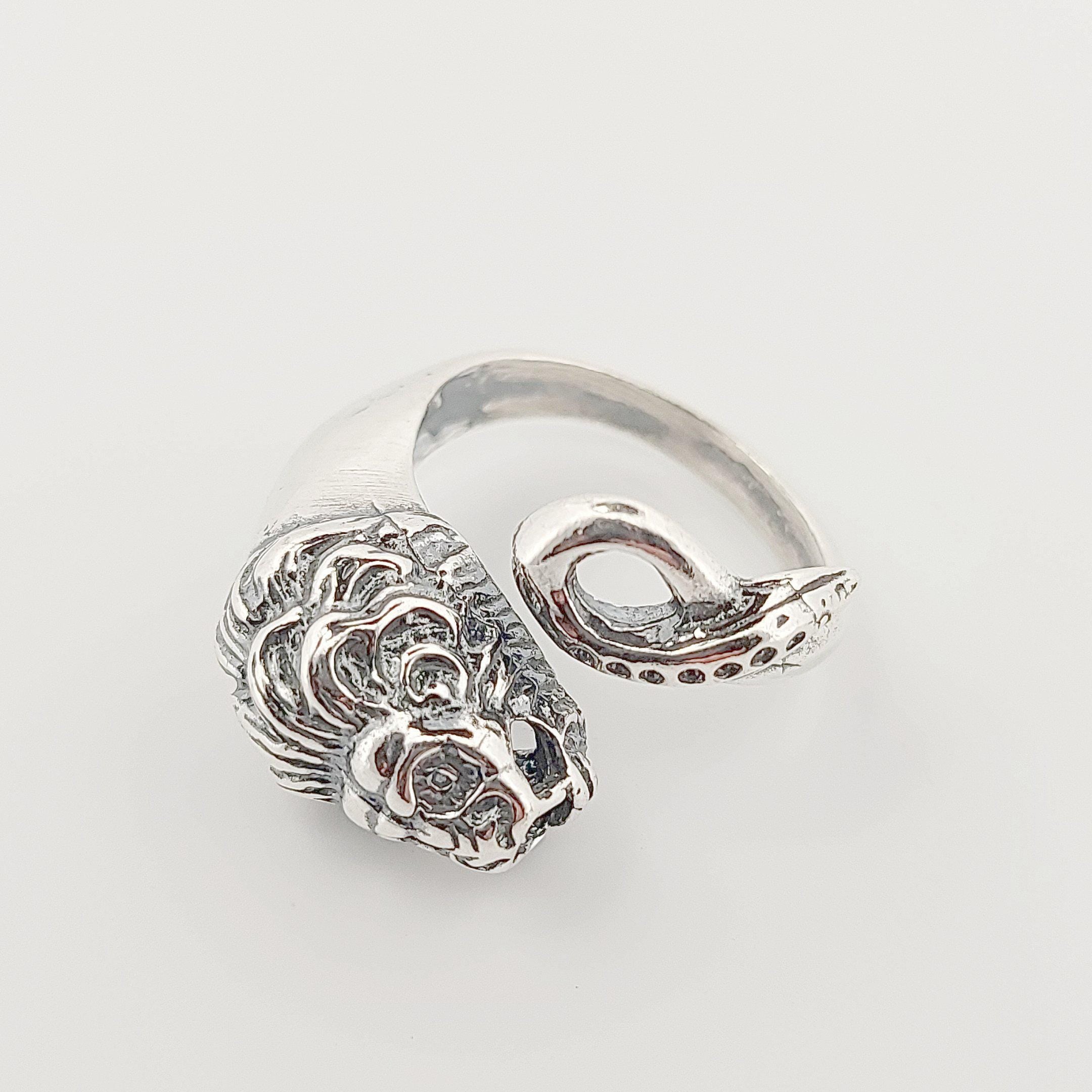 Lion Head Ring: Greek Mythology Inspired Silver Statement Ring