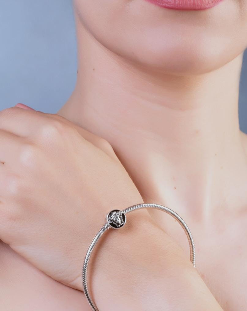 Medusa Silver Charm: Greek Mythology Bead for Pandora Bracelets