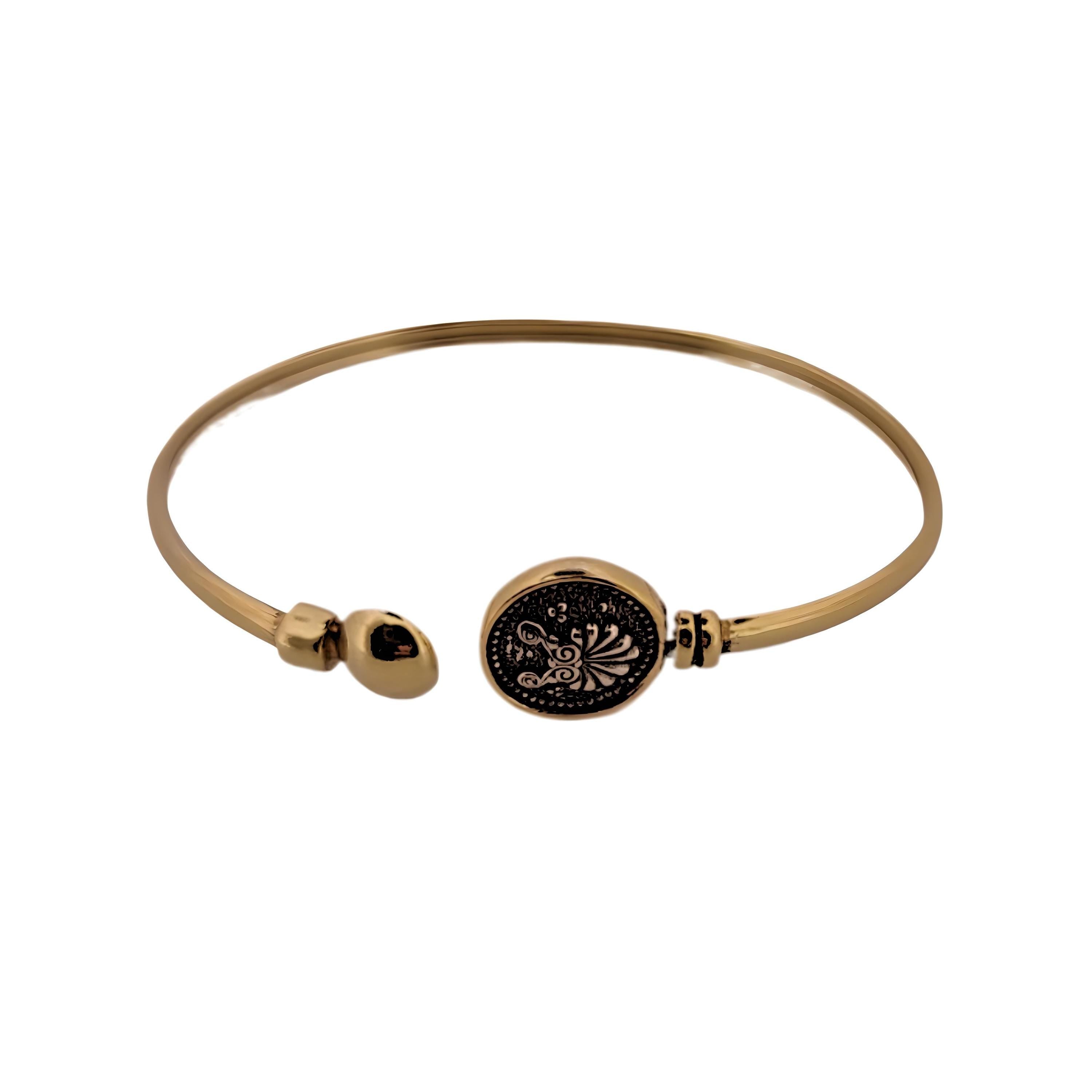 Gold Plated Sterling Silver Antefix Bracelet: Greek Architecture Design