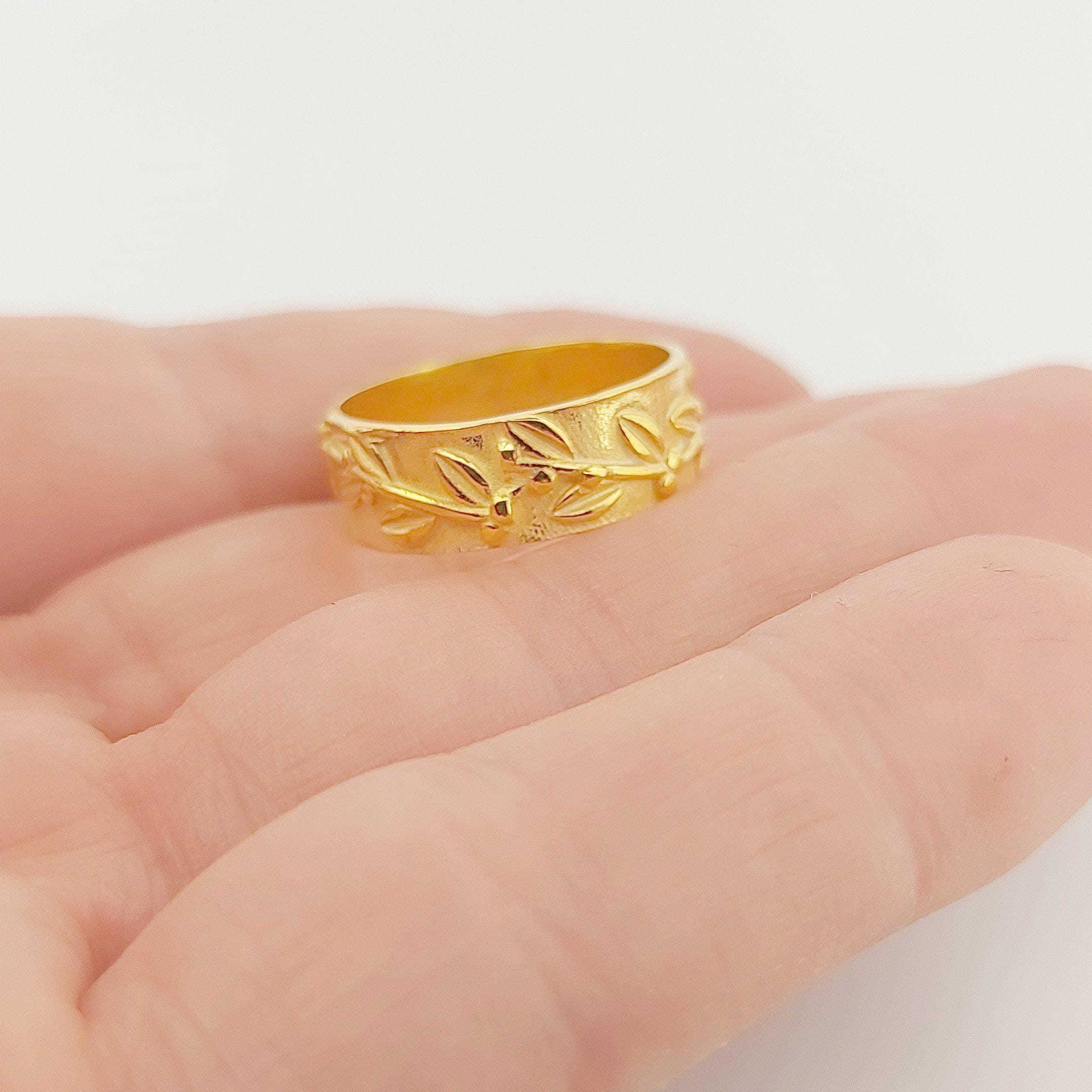 Gold Plated Adjustable Leaf Ring, Greek History Inspired Statement Ring, Ancient Motif