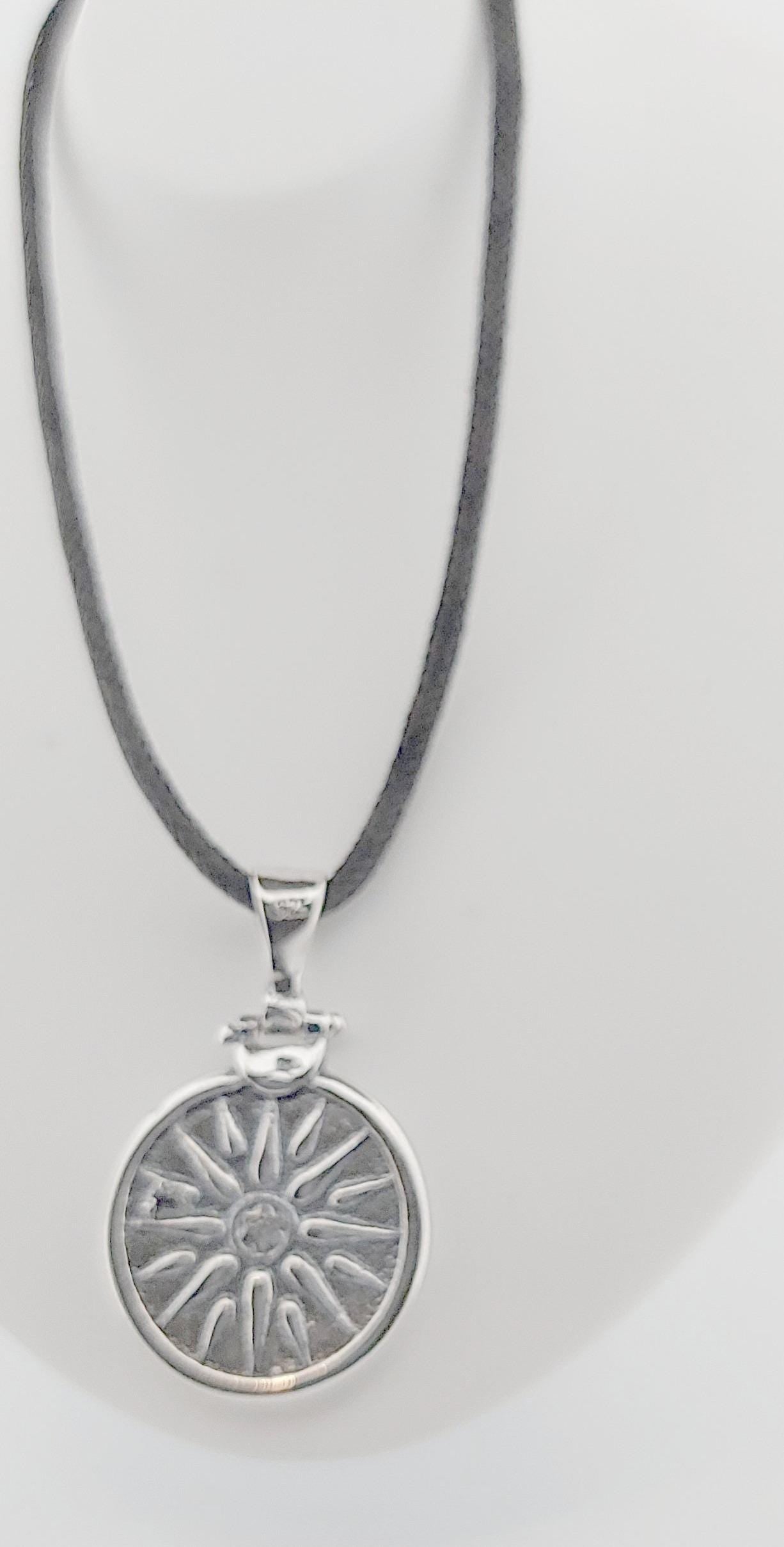 Sterling Silver Vergina Star Pendant: Macedonian Sun Necklace