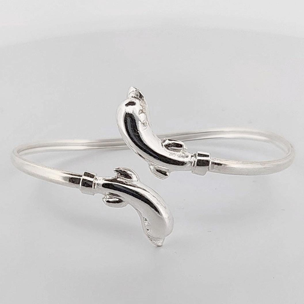 Double dolphin bracelet in sterling silver 925