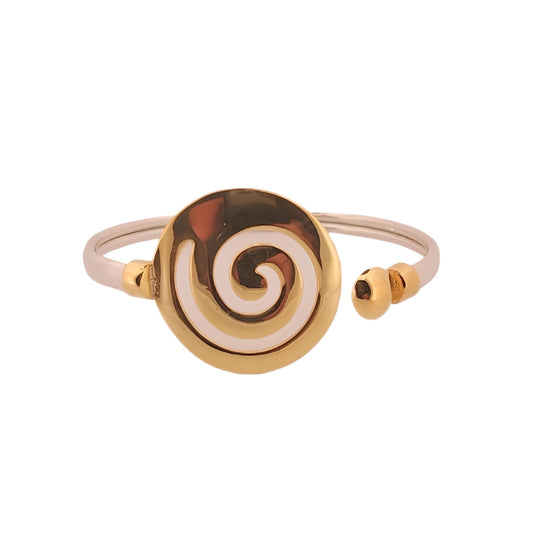 Gold Plated Spiral Bangle Bracelet: Greek Key Meander Design