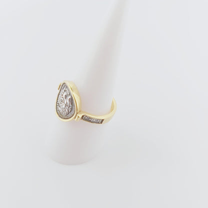 Alexander the Great Ring, Silver Gold Plated Ring, Greek History Coin Design