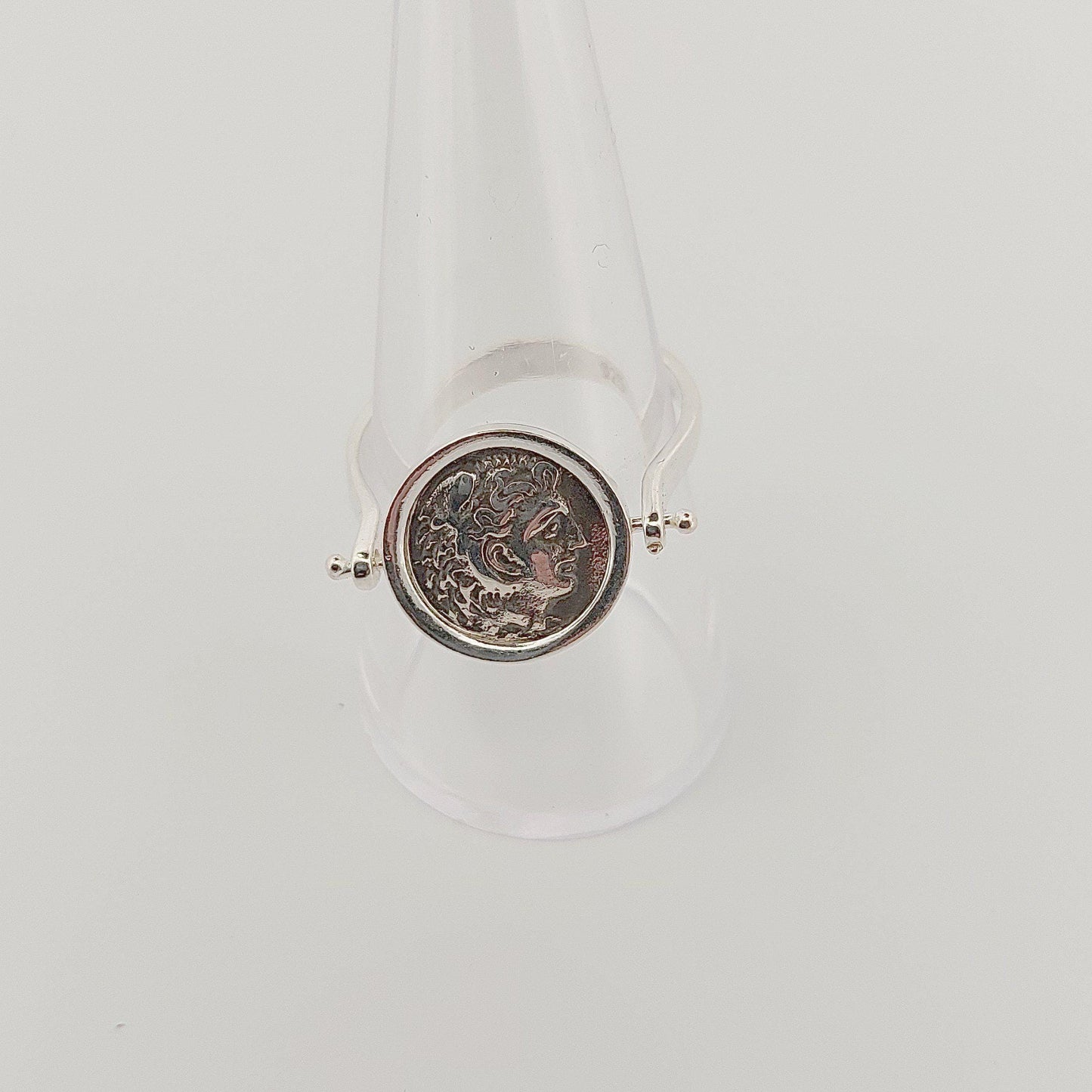 Alexander the Great Ring, Sterling Silver 925, Greek History Coin Design