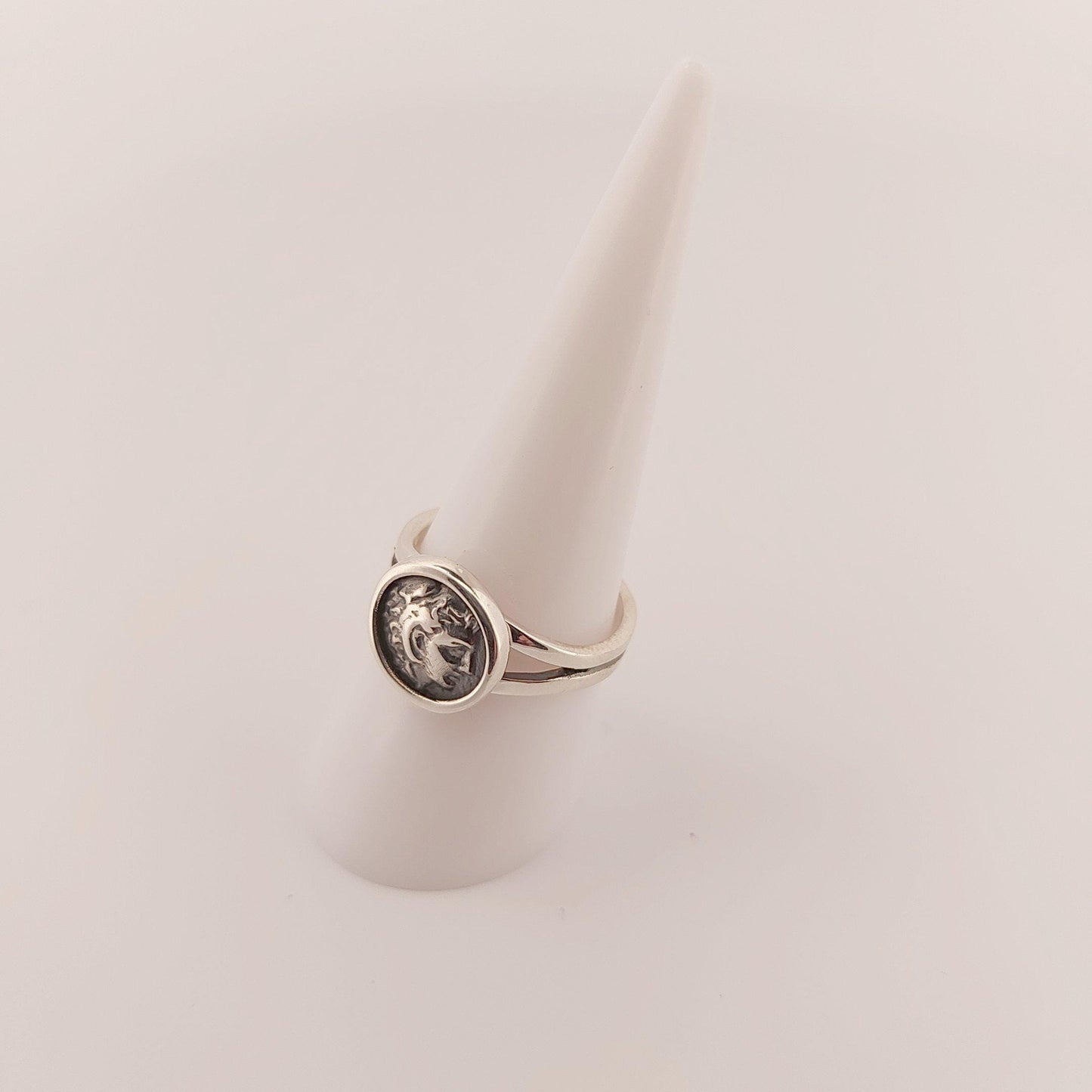 Alexander the Great Ring, Silver Ring with Greek History Coin Design