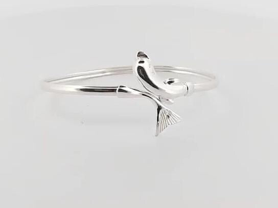 Sterling Silver Dolphin Tail Bracelet: Greek Mythology Gift