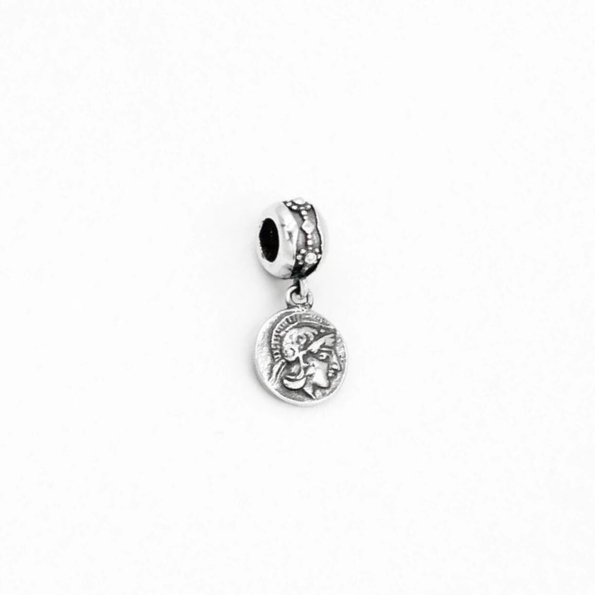 Athena Greek Goddess Charm, Silver Medallion Pendant, Fits Pandora Bracelets