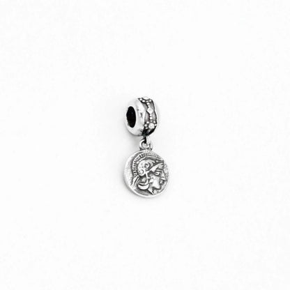 Athena Greek Goddess Charm, Silver Medallion Pendant, Fits Pandora Bracelets