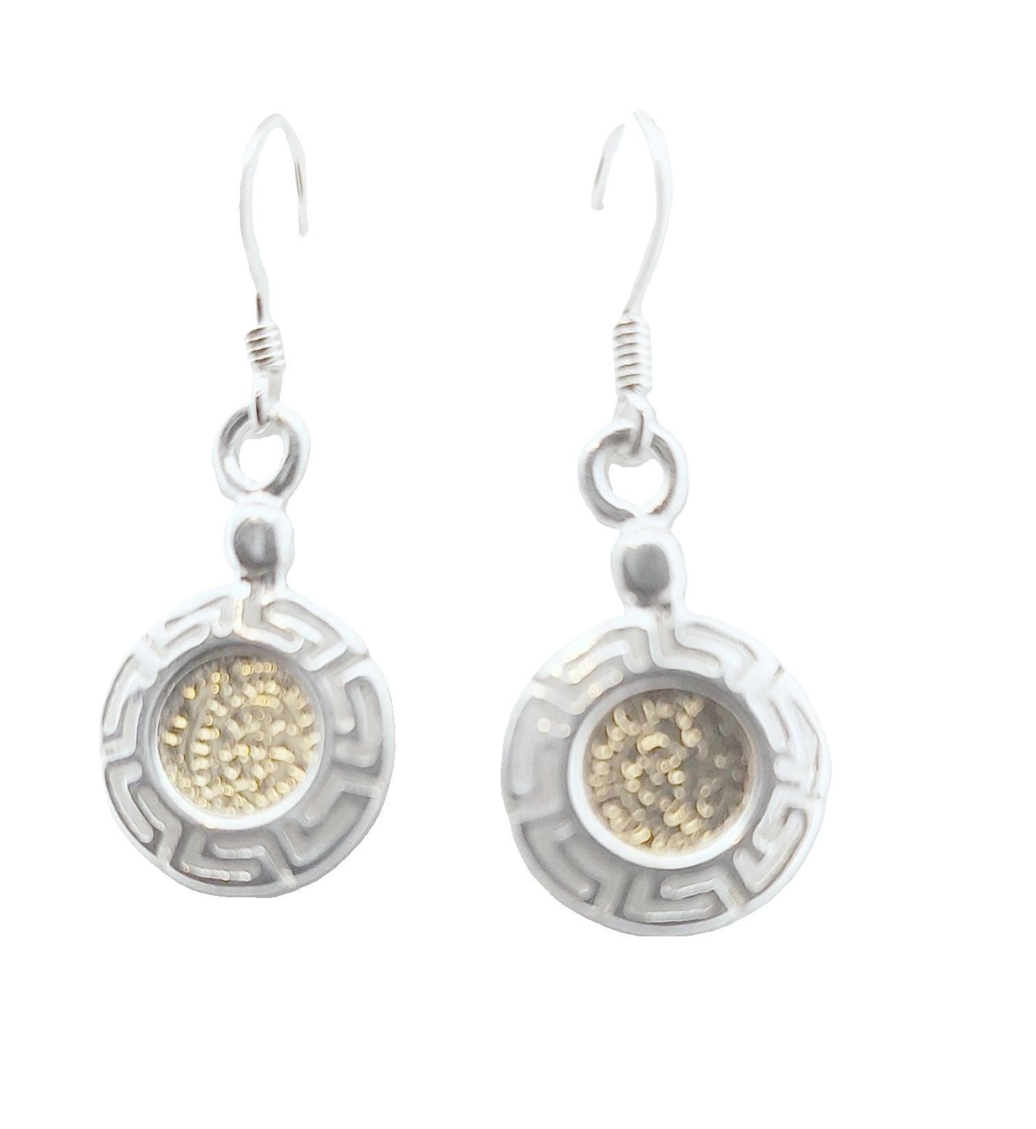 Phaistos Disk Earrings: Sterling Silver Ancient Greek Design