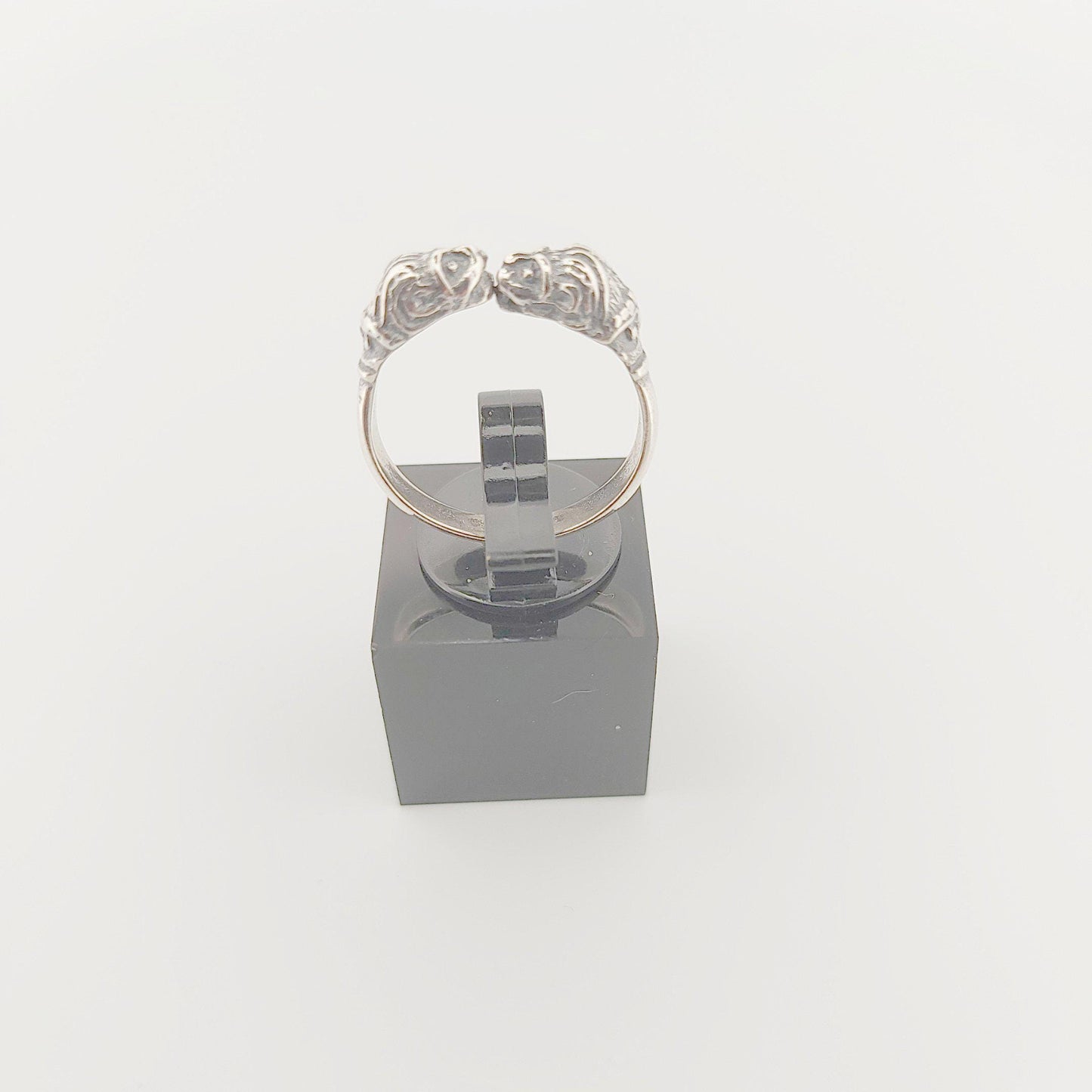 Double Head Lion Ring, Greek Mythology Inspired Silver Ring