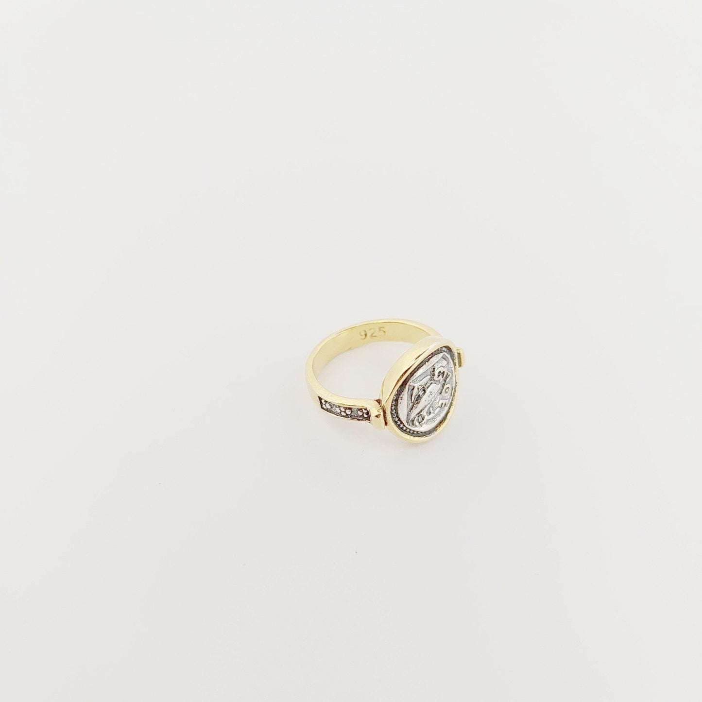 Athena's Owl Ring, Silver Gold Plated Greek Ancient Design Statement Ring