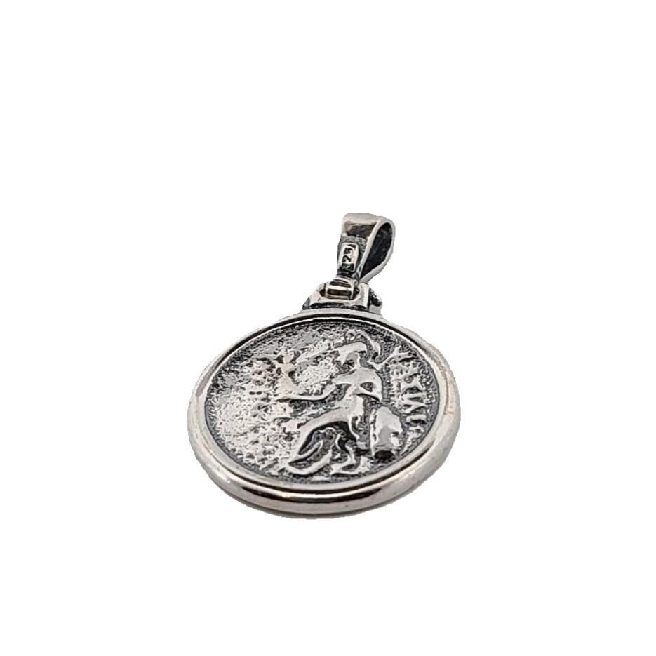 Ancient Greek Coin Alexander the Great Sterling Silver 925 Pendant