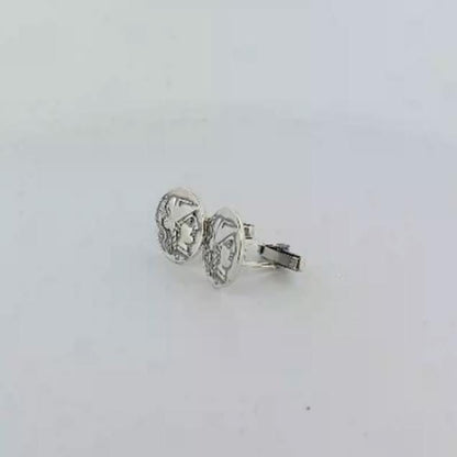 Sterling Silver 925 Ancient Greek Athena Coin Cufflinks, Round, Men's