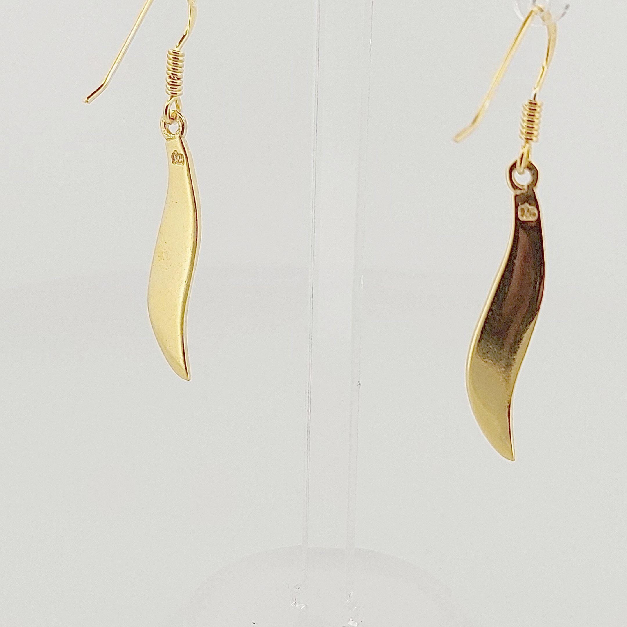 Olive Leaf Dangle Earrings, Silver Gold Plated, Ancient Greek Motif Inspired