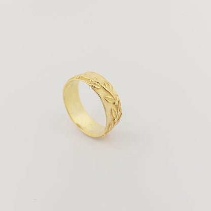 Gold Plated Adjustable Leaf Ring, Greek History Inspired Statement Ring, Ancient Motif