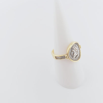 Alexander the Great Ring, Silver Gold Plated Ring, Greek History Coin Design