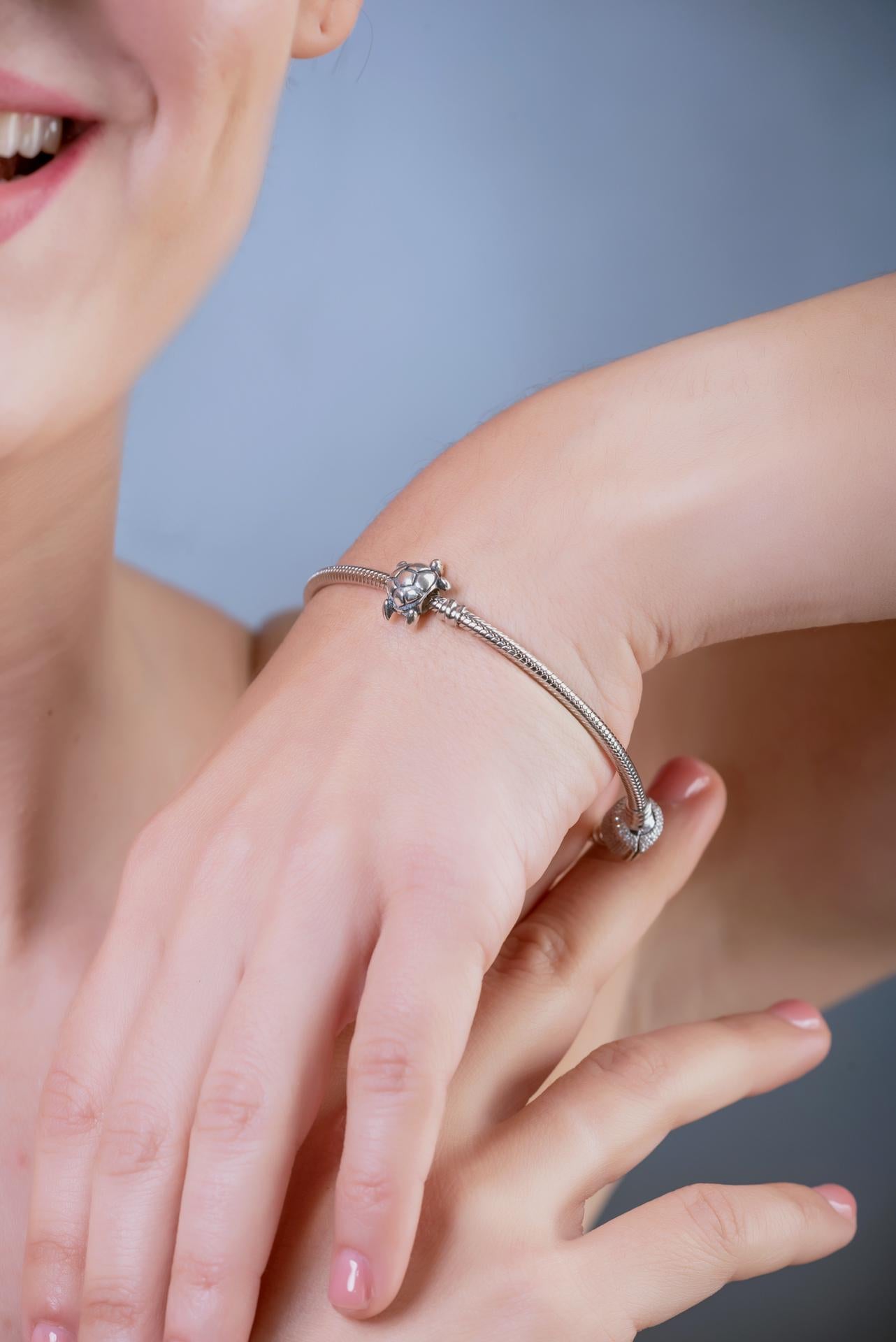 Greek Turtle, Silver Charm for Bracelet, Fits Pandora Bracelets