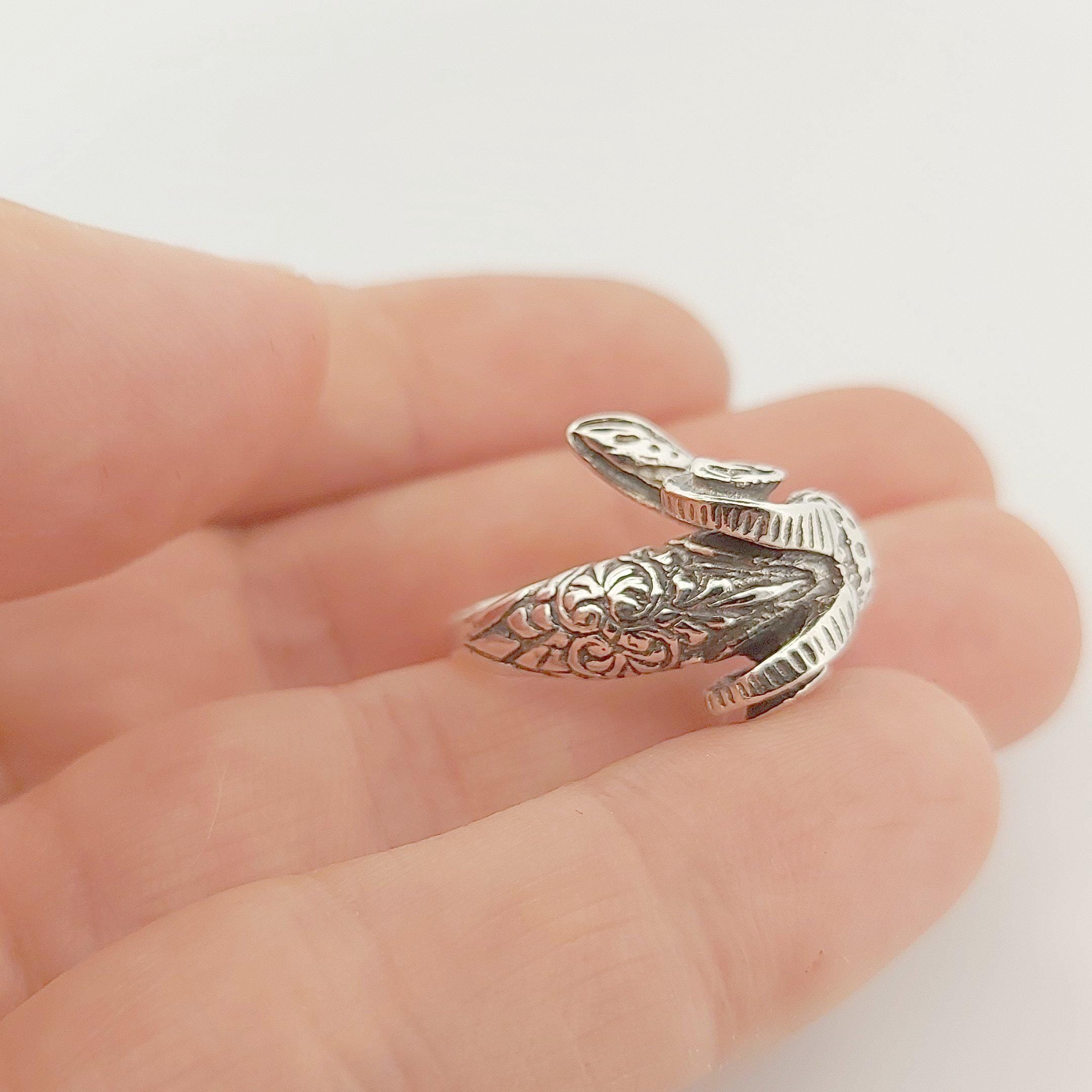 Silver Ram Head Ring: Adjustable Greek Mythology Statement Ring