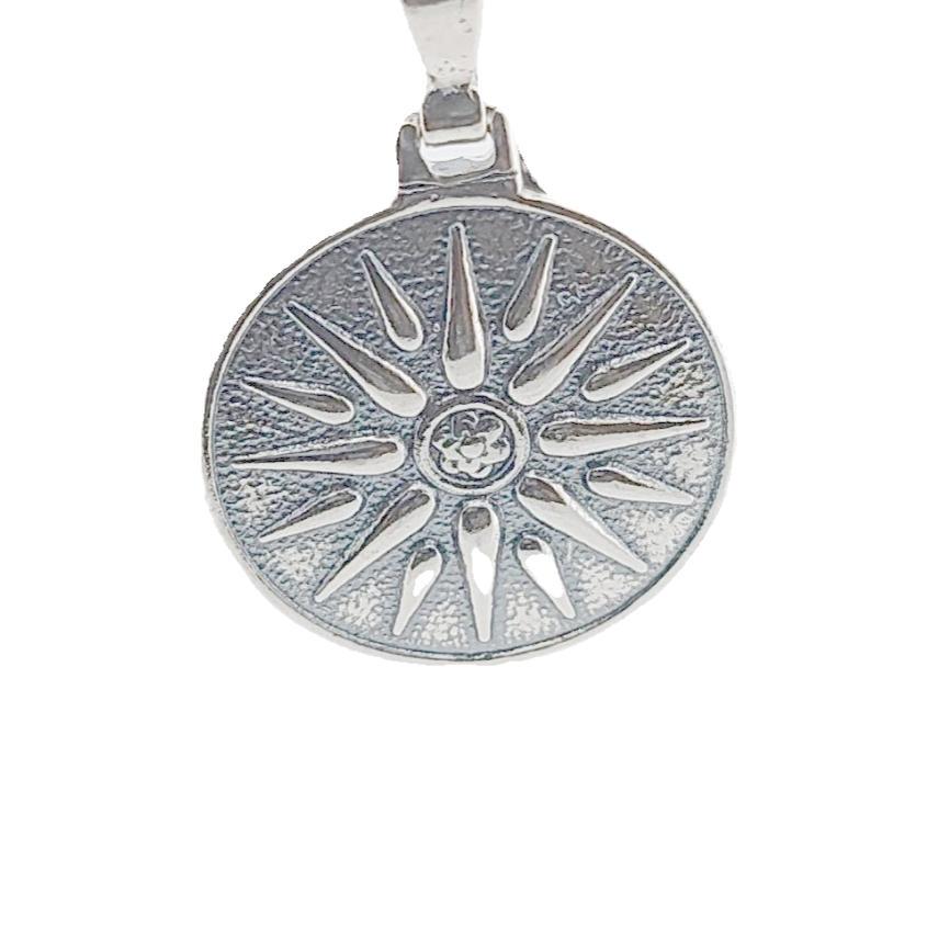 Sterling Silver Vergina Star Pendant: Macedonian Sun Necklace